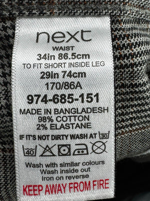 Next® Waist: 34" | Check | Skinny Fit Chino Pants | Cotton-Elastane | M4 - 2835 - Genuine Maal