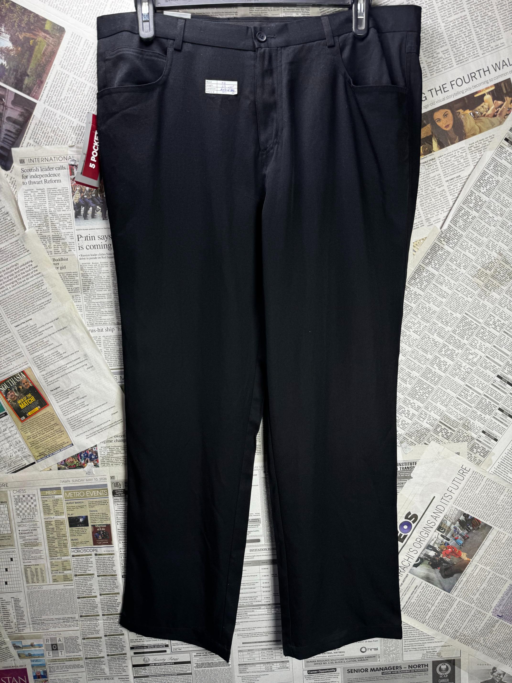 Jack Reid® Waist: 38" | Black | Dress Pant | Poly-Viscose | M5 - 2827 - Genuine Maal