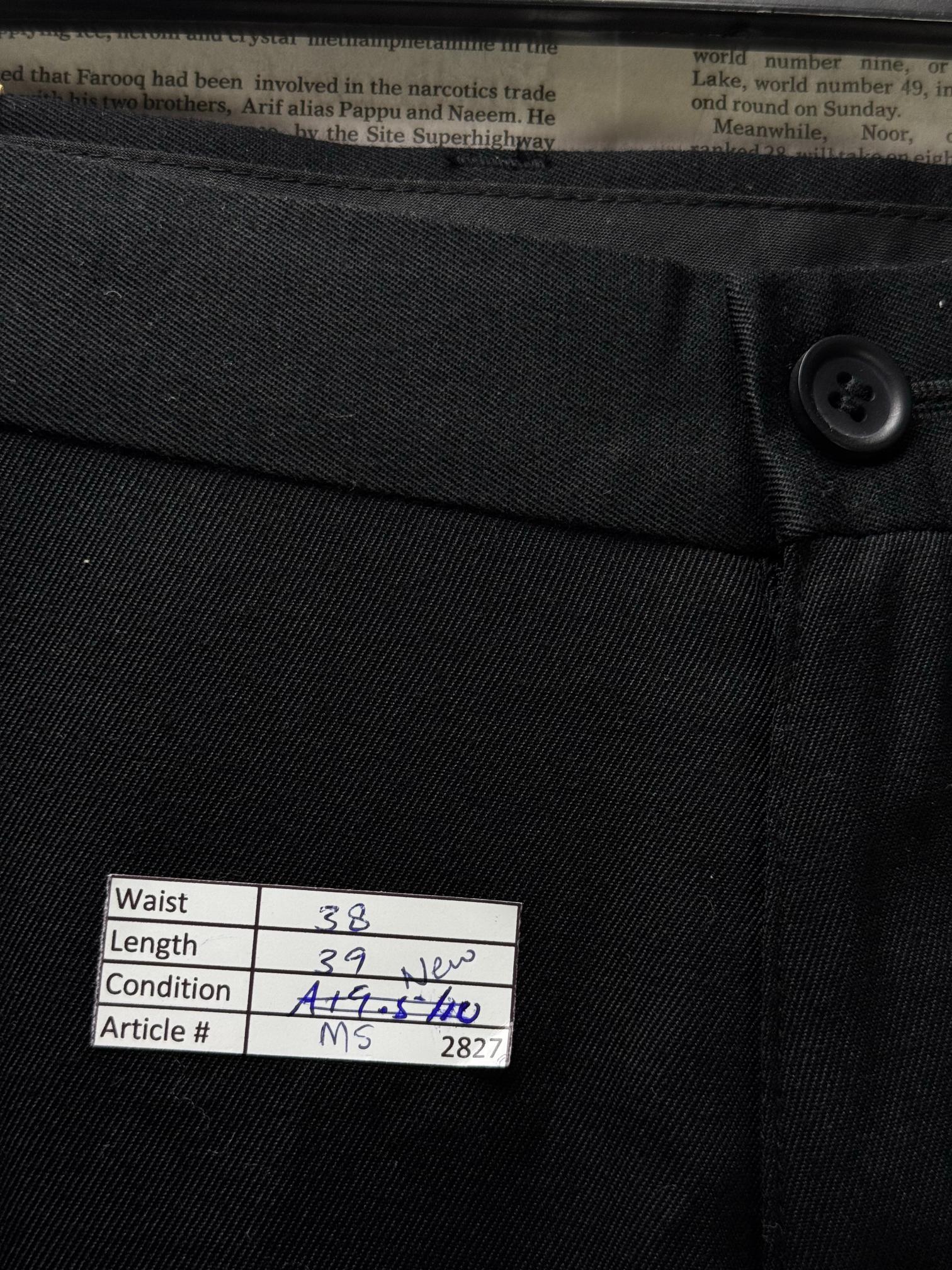 Jack Reid® Waist: 38" | Black | Dress Pant | Poly-Viscose | M5 - 2827 - Genuine Maal