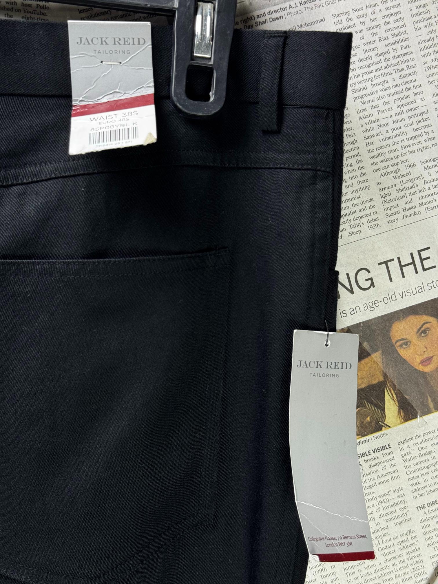 Jack Reid® Waist: 38" | Black | Dress Pant | Poly-Viscose | M5 - 2827 - Genuine Maal