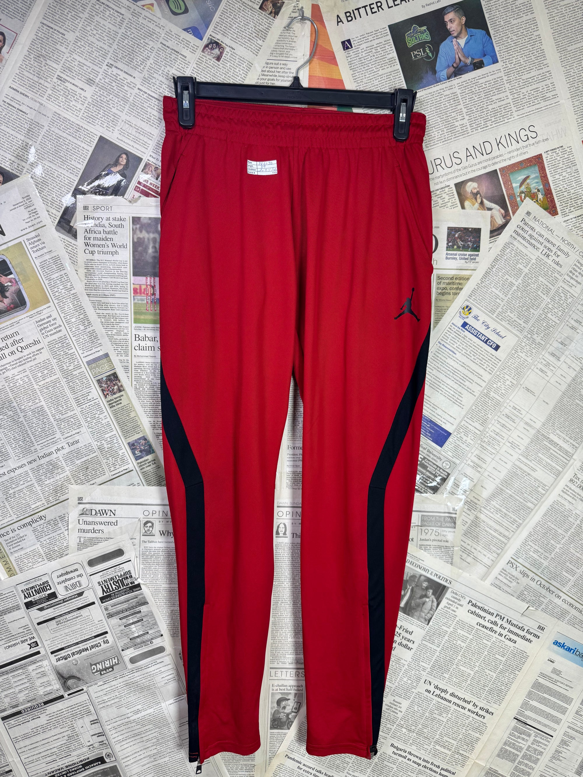Jordan® Waist: 28" to 30 | Red | Poly | Trouers | 1144 - Genuine Maal