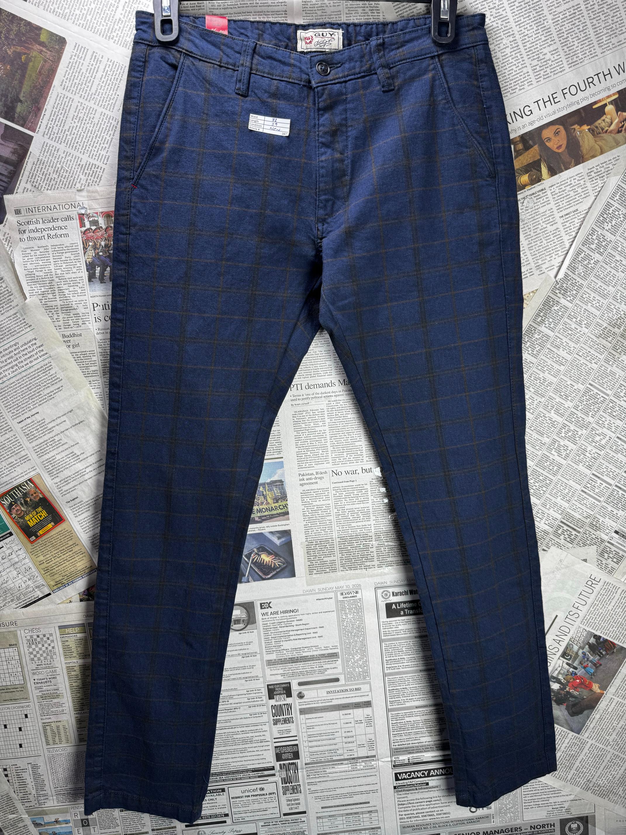 Guy® Waist: 32" | Green | Super Slim Chino Pants | Cotton-Elastane | M5 - 2828 - Genuine Maal