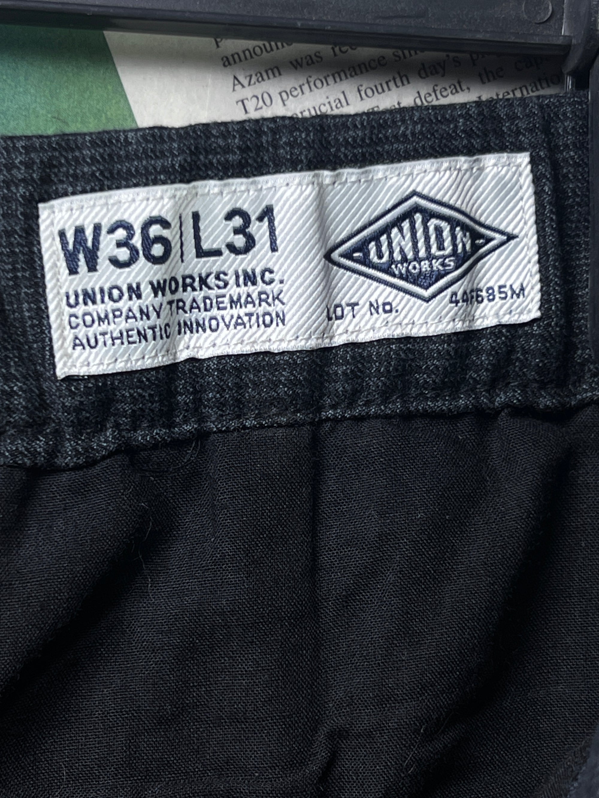 Union® Waist: 36" | Charcoal Checks | Short Length Pant | Poly Viscose | 2409 - Genuine Maal