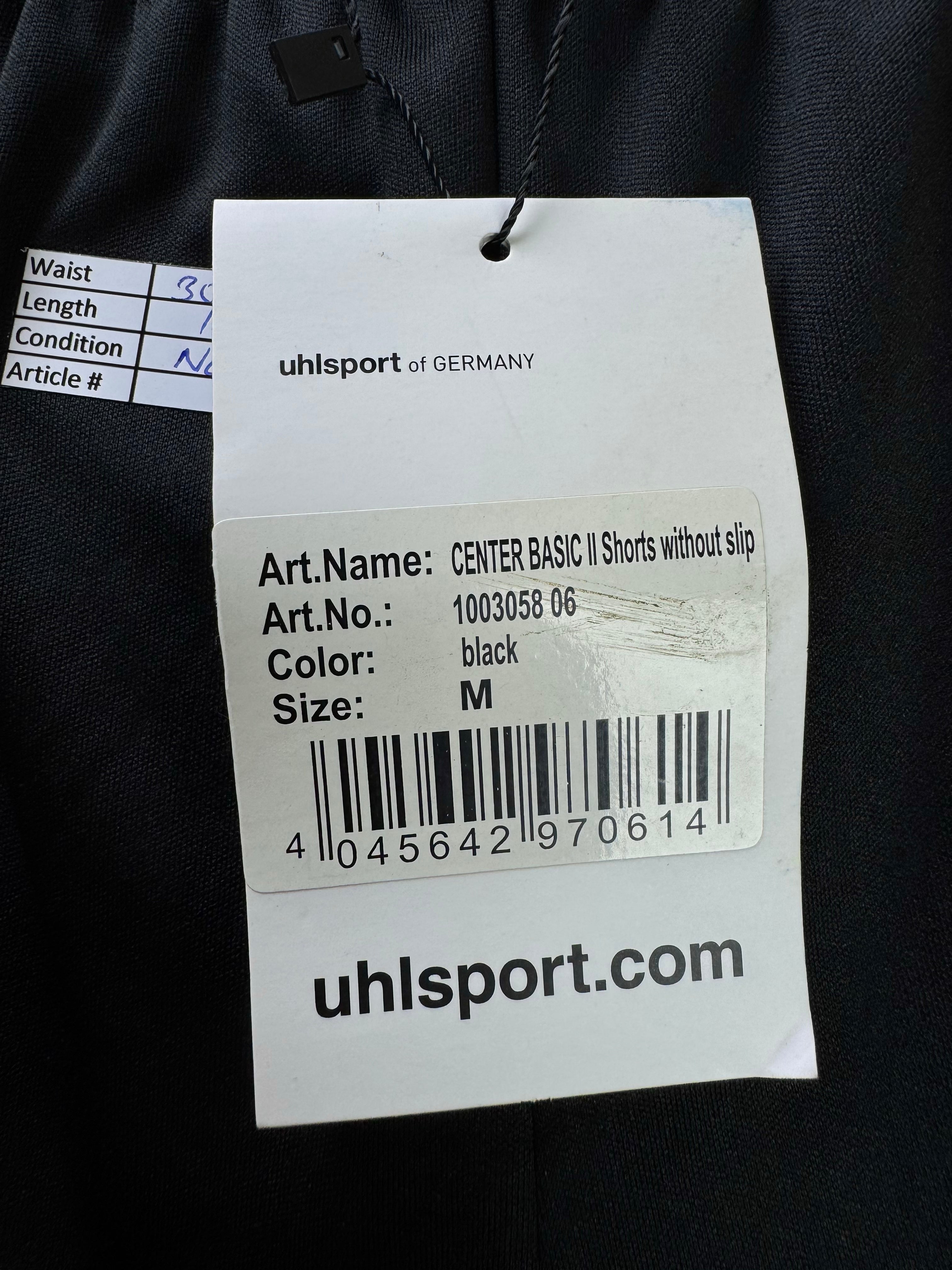UHLSports® Waist: 30" to 32" | Black | Sports Shorts | Poly | 1712 - Genuine Maal