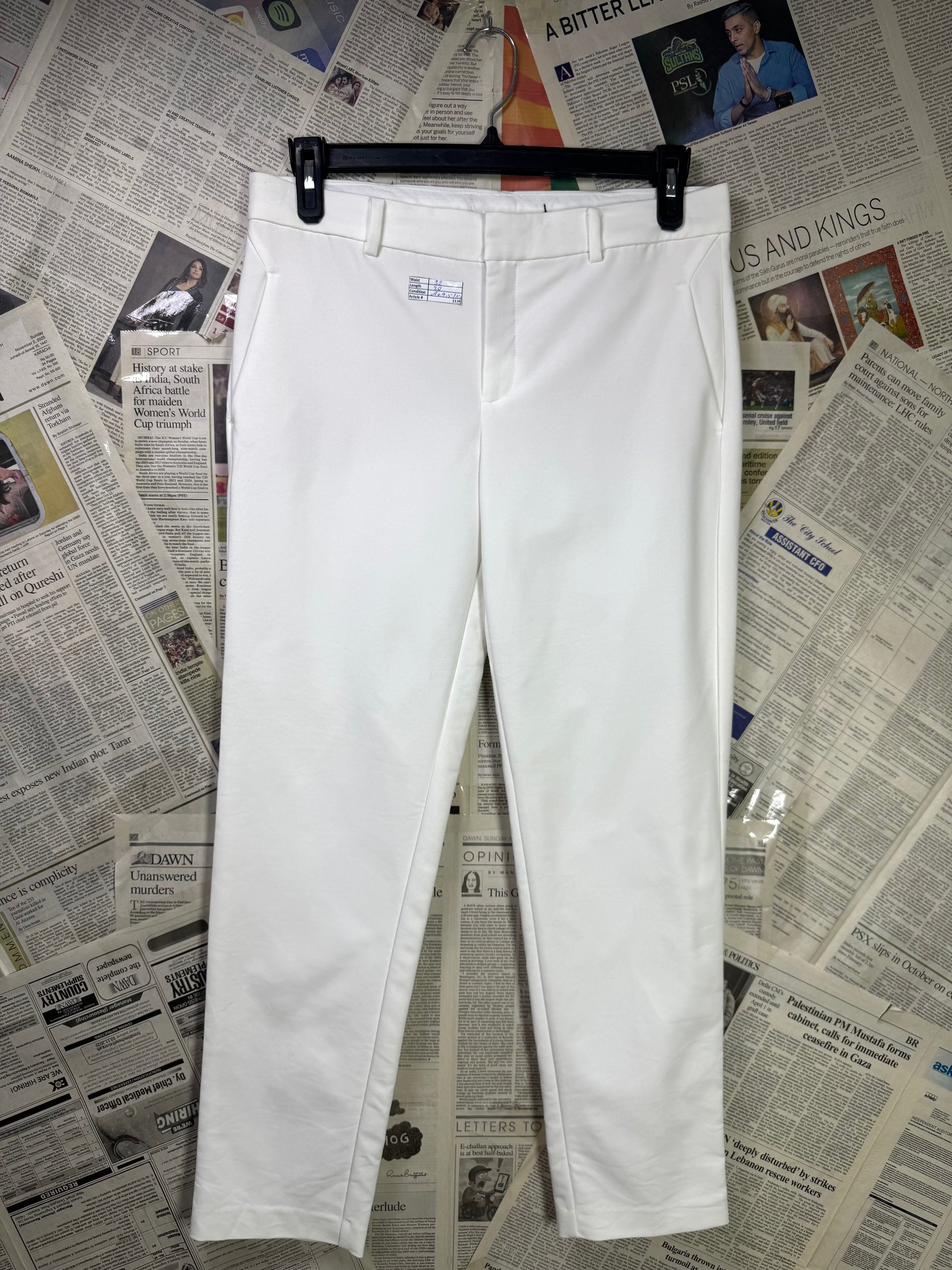 ® Waist: 32" | White |Chinos Pants | 1134 - Genuine Maal