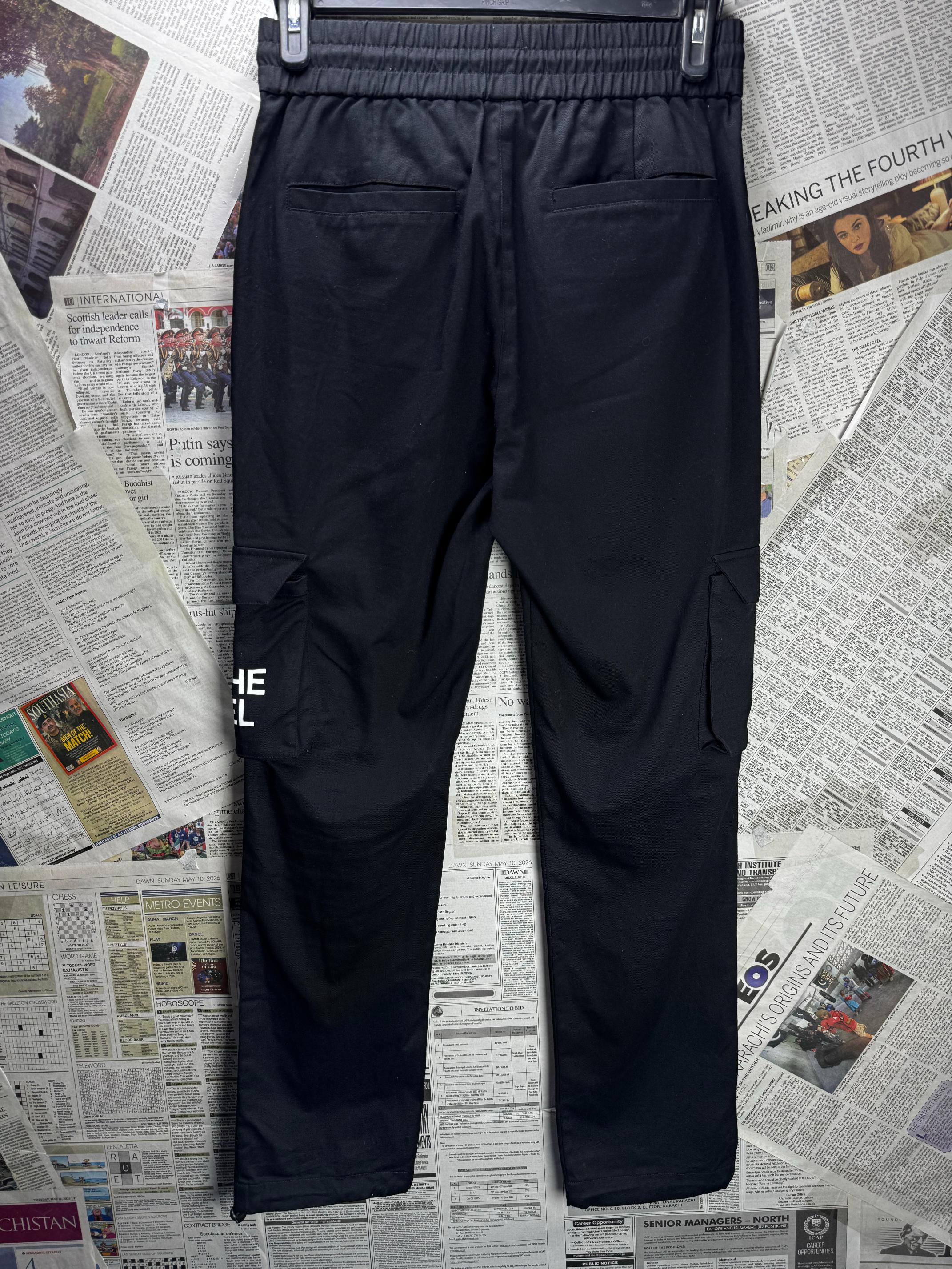 Iwcthelabel® Waist: 30" | Black | Cargo Pants | Cotton | M5 - 2799 - Genuine Maal