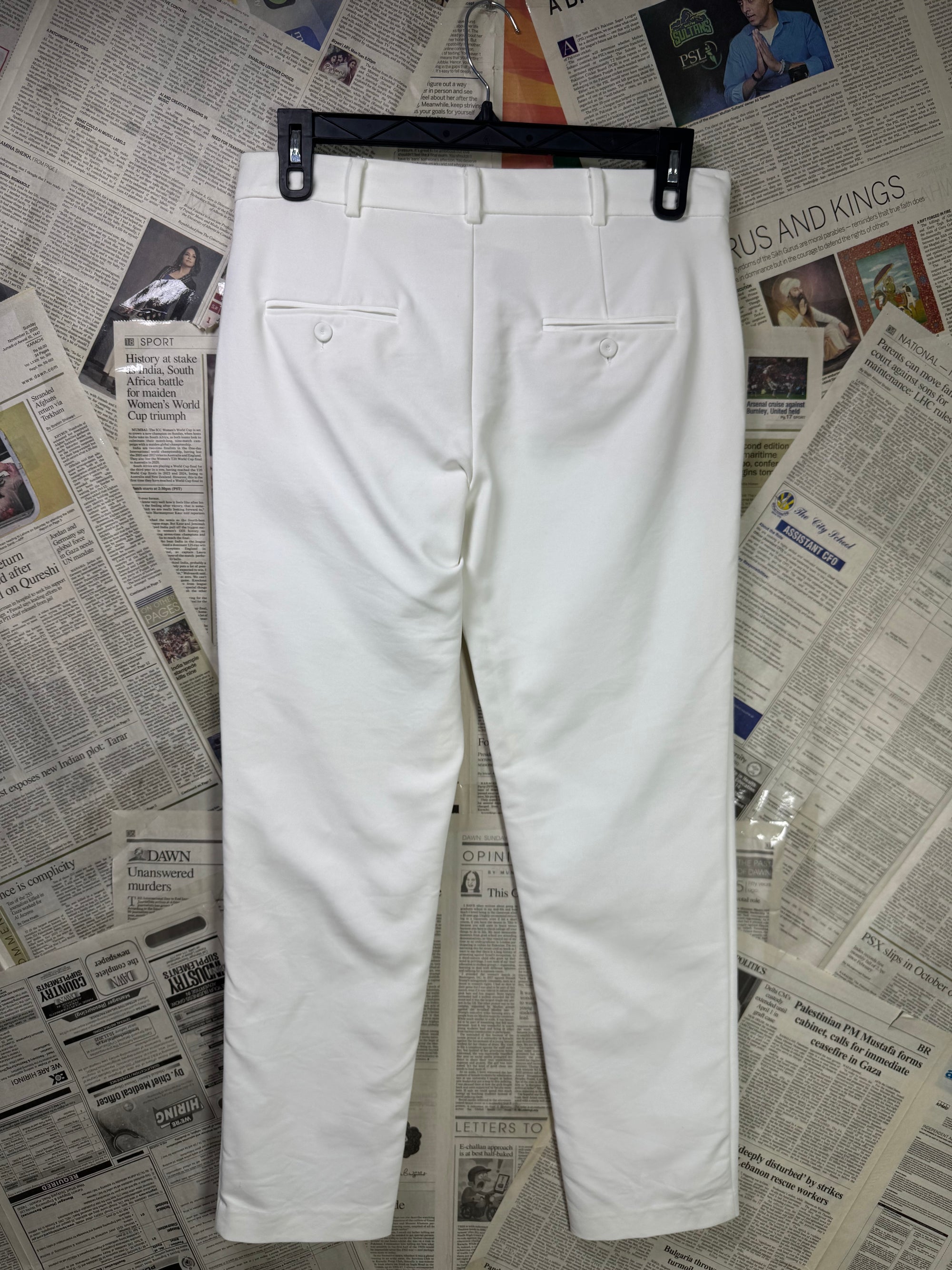 ® Waist: 32" | White |Chinos Pants | 1134 - Genuine Maal