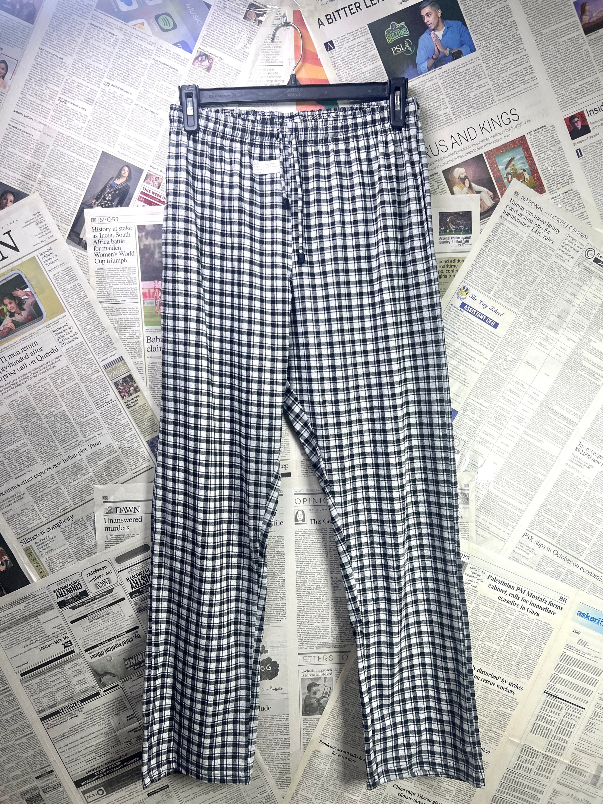 ® Waist: 30" | Check | Pajama | Cotton Poly | 2424 - Genuine Maal