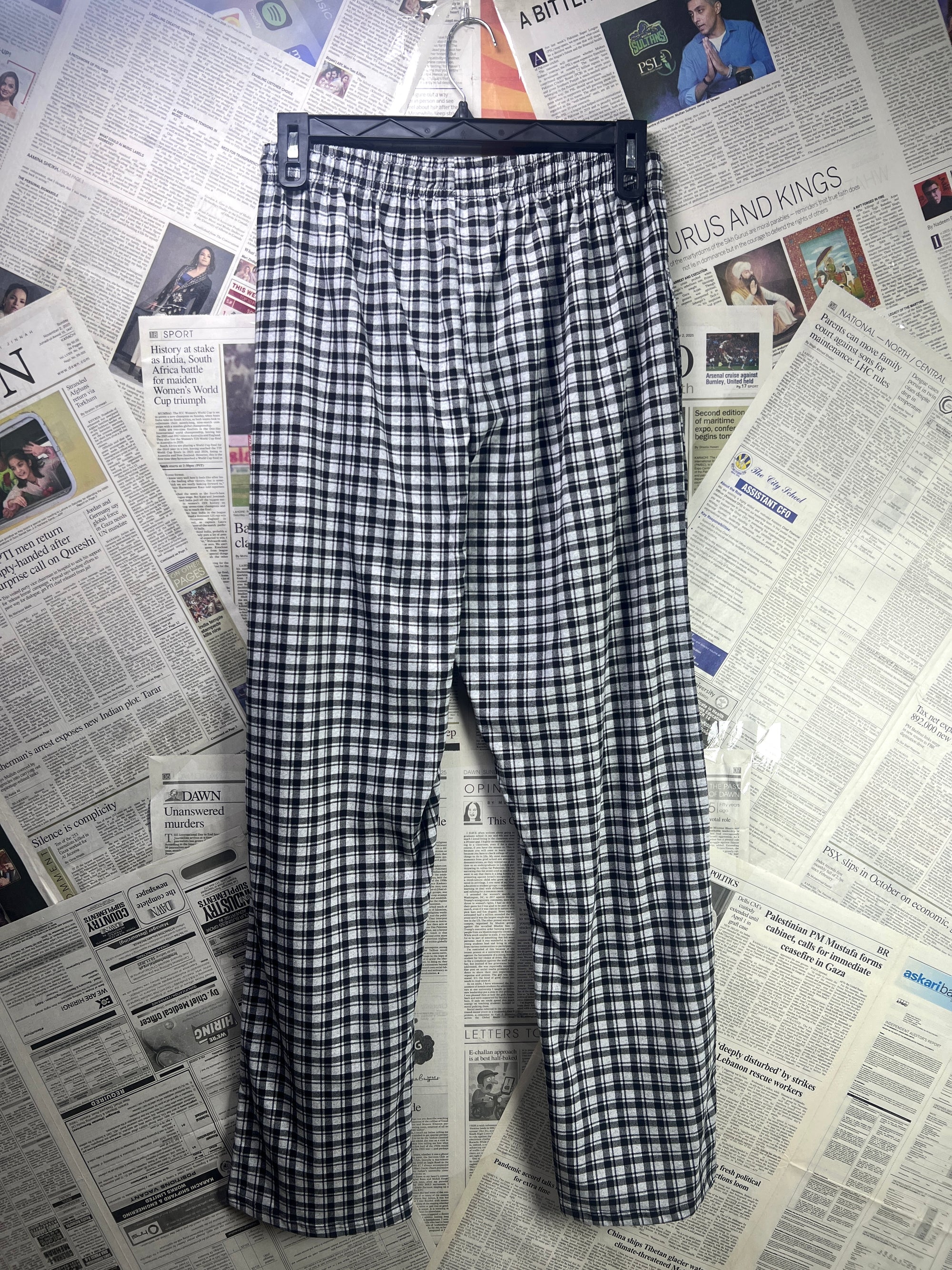 ® Waist: 30" | Check | Pajama | Cotton Poly | 2424 - Genuine Maal