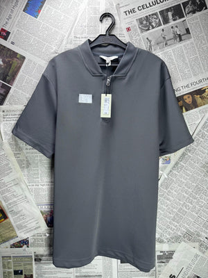 River Island® Medium | Chest: 21.5" | Grey | Polo Shirt | Poly-Elastane | M5 - 5572 - Genuine Maal
