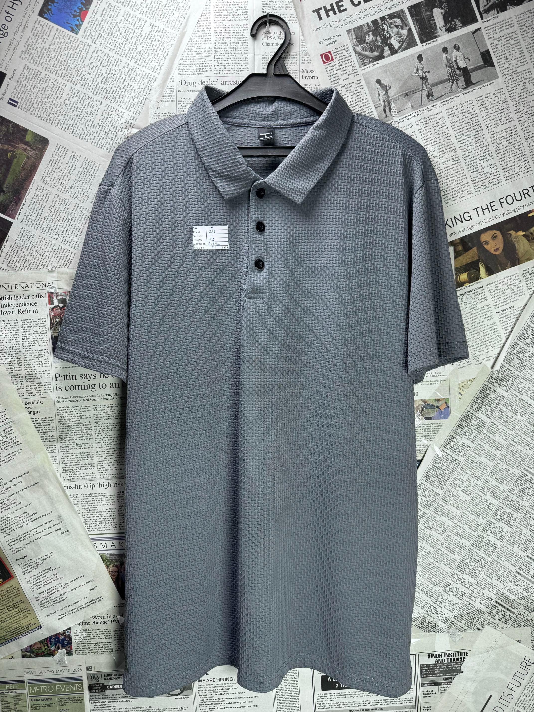 Manfinity® Medium | Chest: 21.5" | Grey | Polo Shirt | Poly-Elastane | M5 - 5559 - Genuine Maal