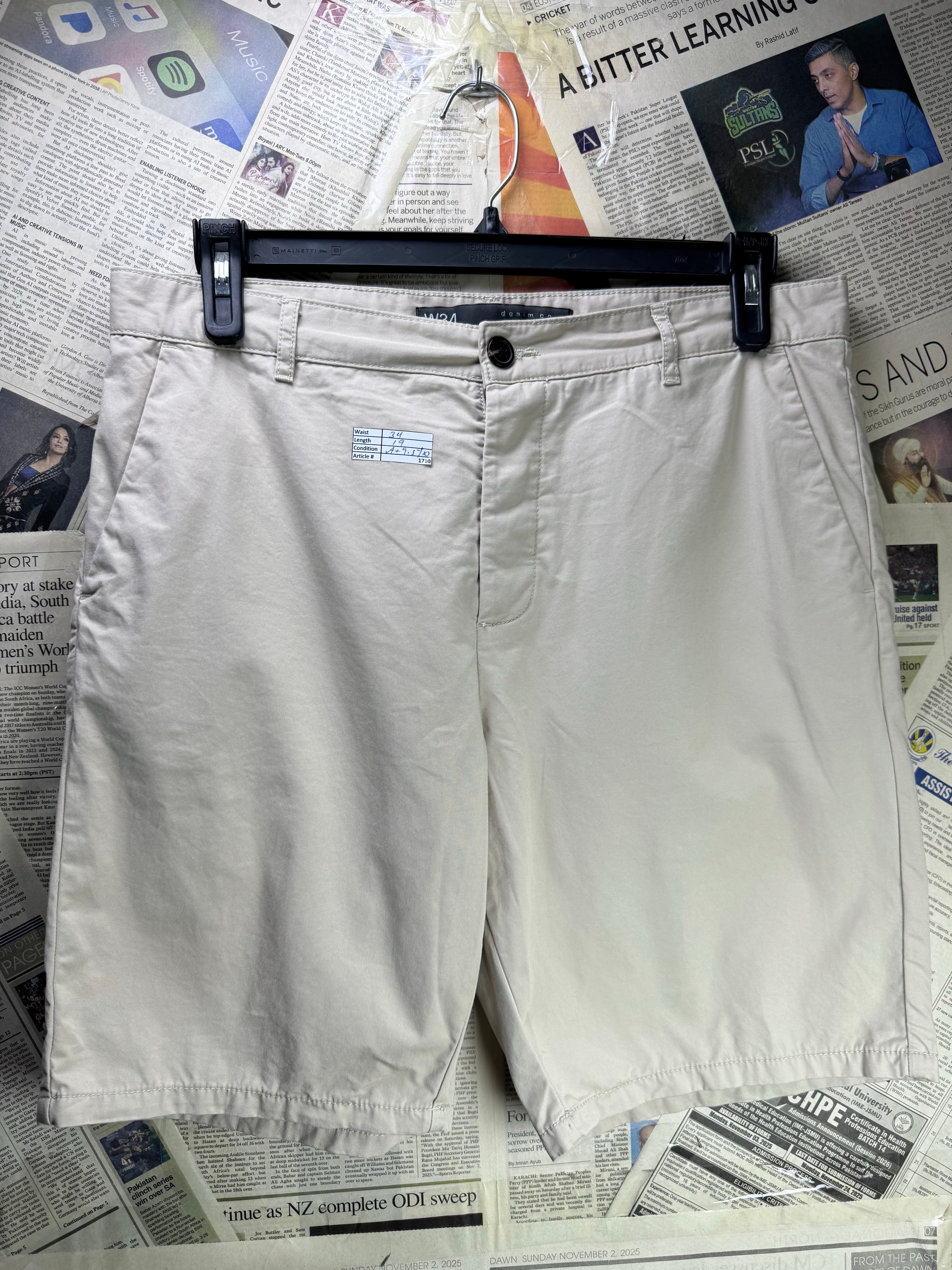 Denim CO.® Waist: 34" | Beige | Chino Shorts | Cotton | 1710 - Genuine Maal