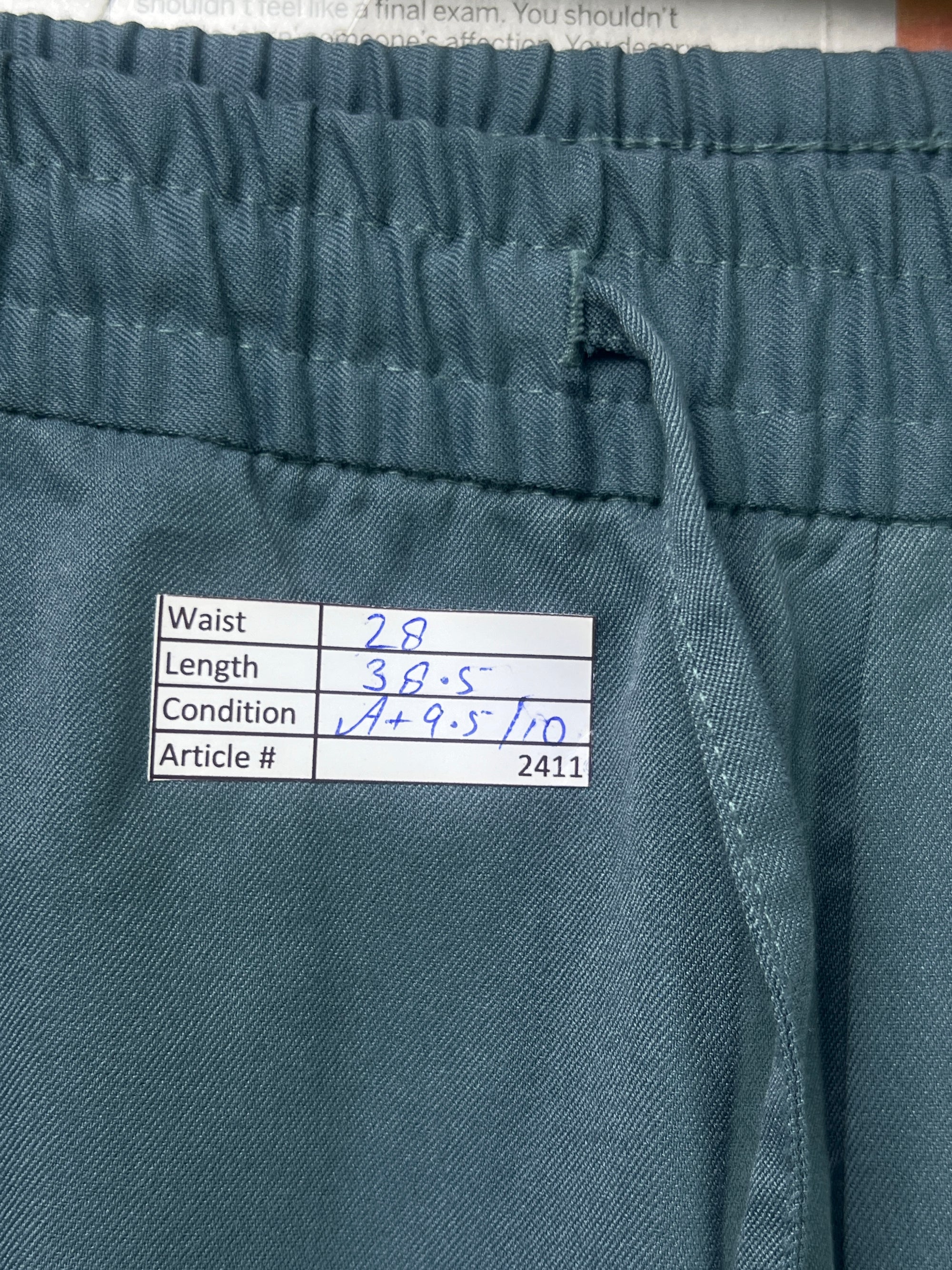 H&M® Waist: 28" | Teal | Trouser | Stretch Lining | Poly Viscose | 2411 - Genuine Maal