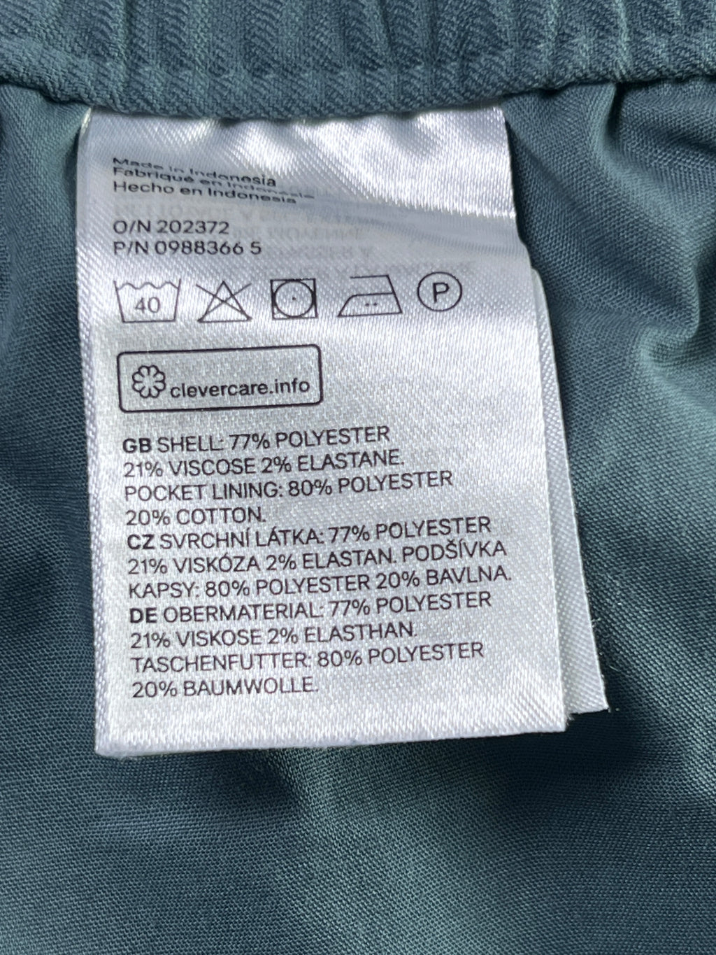 H&M® Waist: 28" | Teal | Trouser | Stretch Lining | Poly Viscose | 2411 - Genuine Maal