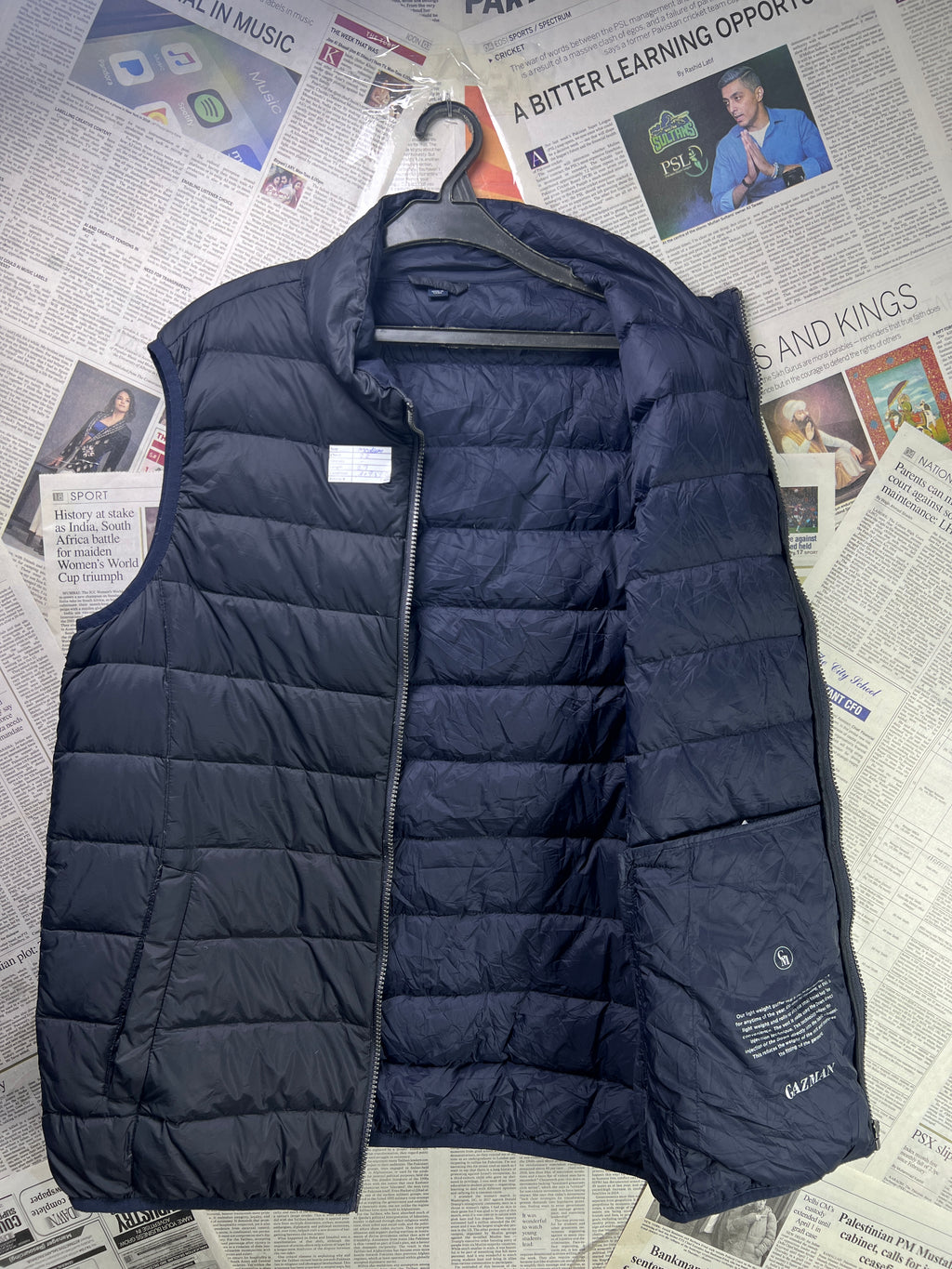 Gazman® Medium | Chest: 22" | Navy Blue | Sleeveless Puffer Jacket | Down/Feather Filling | 1765 - Genuine Maal