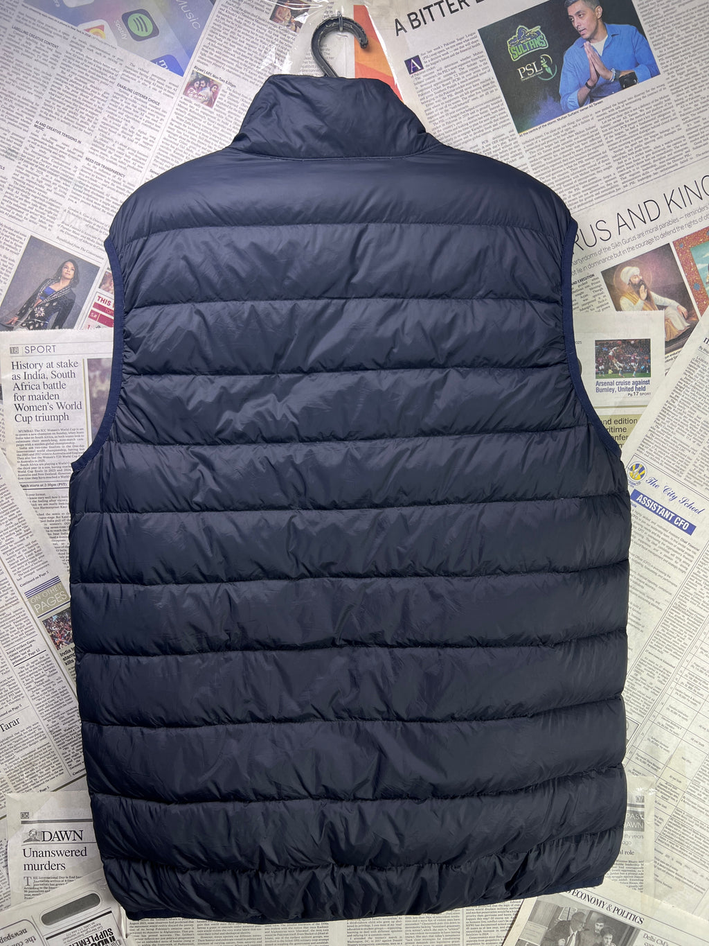 Gazman® Medium | Chest: 22" | Navy Blue | Sleeveless Puffer Jacket | Down/Feather Filling | 1765 - Genuine Maal