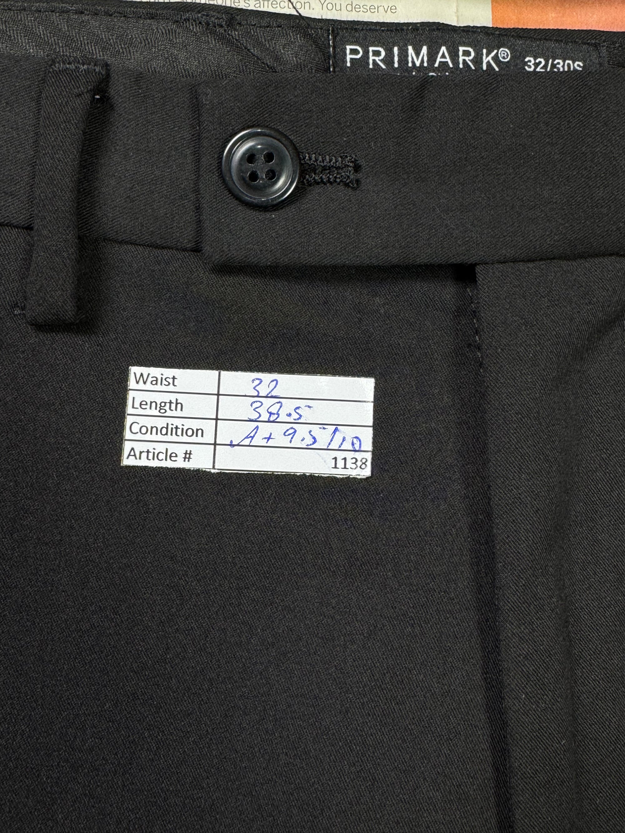 Primark® Waist: 32" | Black | Dress Pants | Fit: Slim | 1138 - Genuine Maal