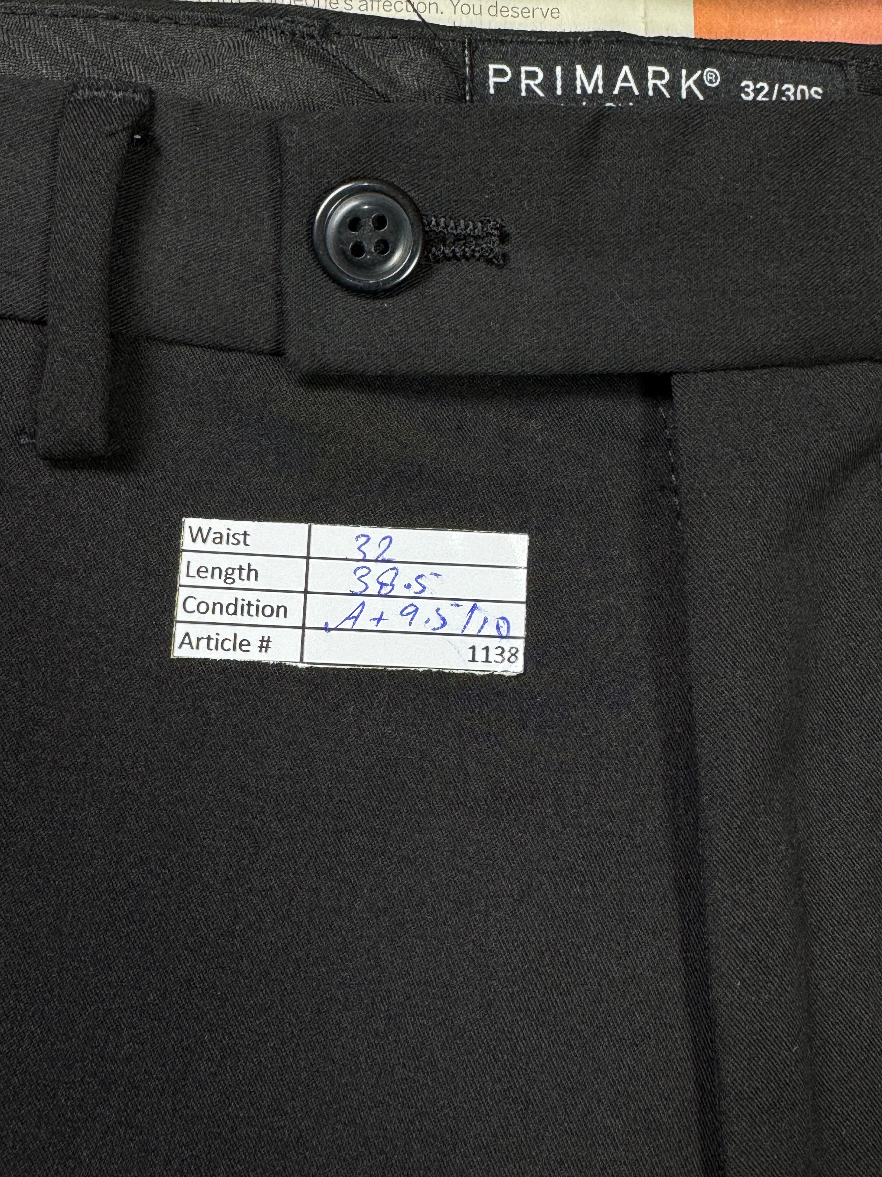 Primark® Waist: 32" | Black | Dress Pants | Fit: Slim | 1138 - Genuine Maal