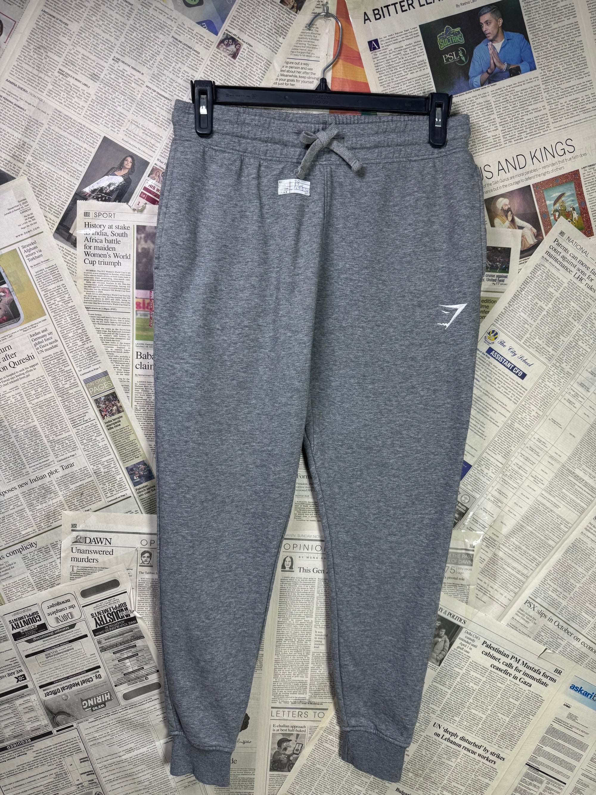 Gym Shark® Waist: 30" | Gray | Trouers | inner: Fleece | Cotton - Poly | 1147 - Genuine Maal