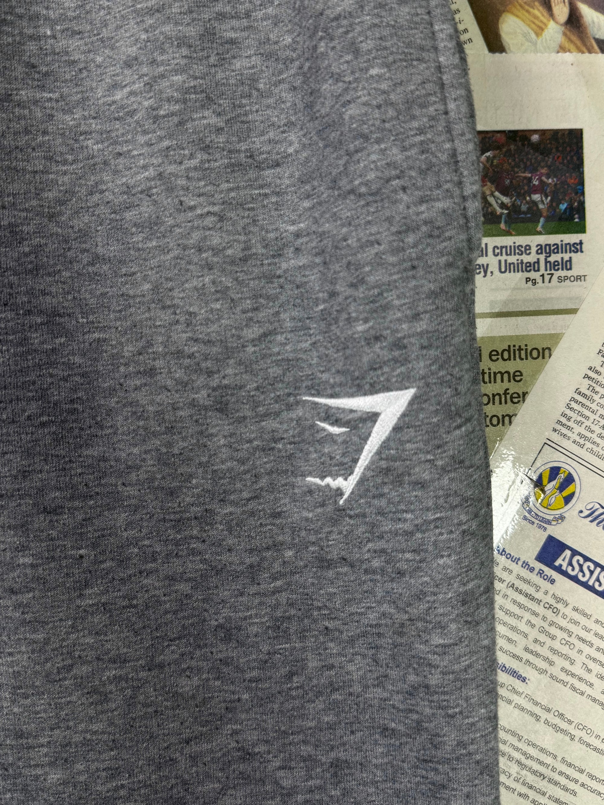 Gym Shark® Waist: 30" | Gray | Trouers | inner: Fleece | Cotton - Poly | 1147 - Genuine Maal