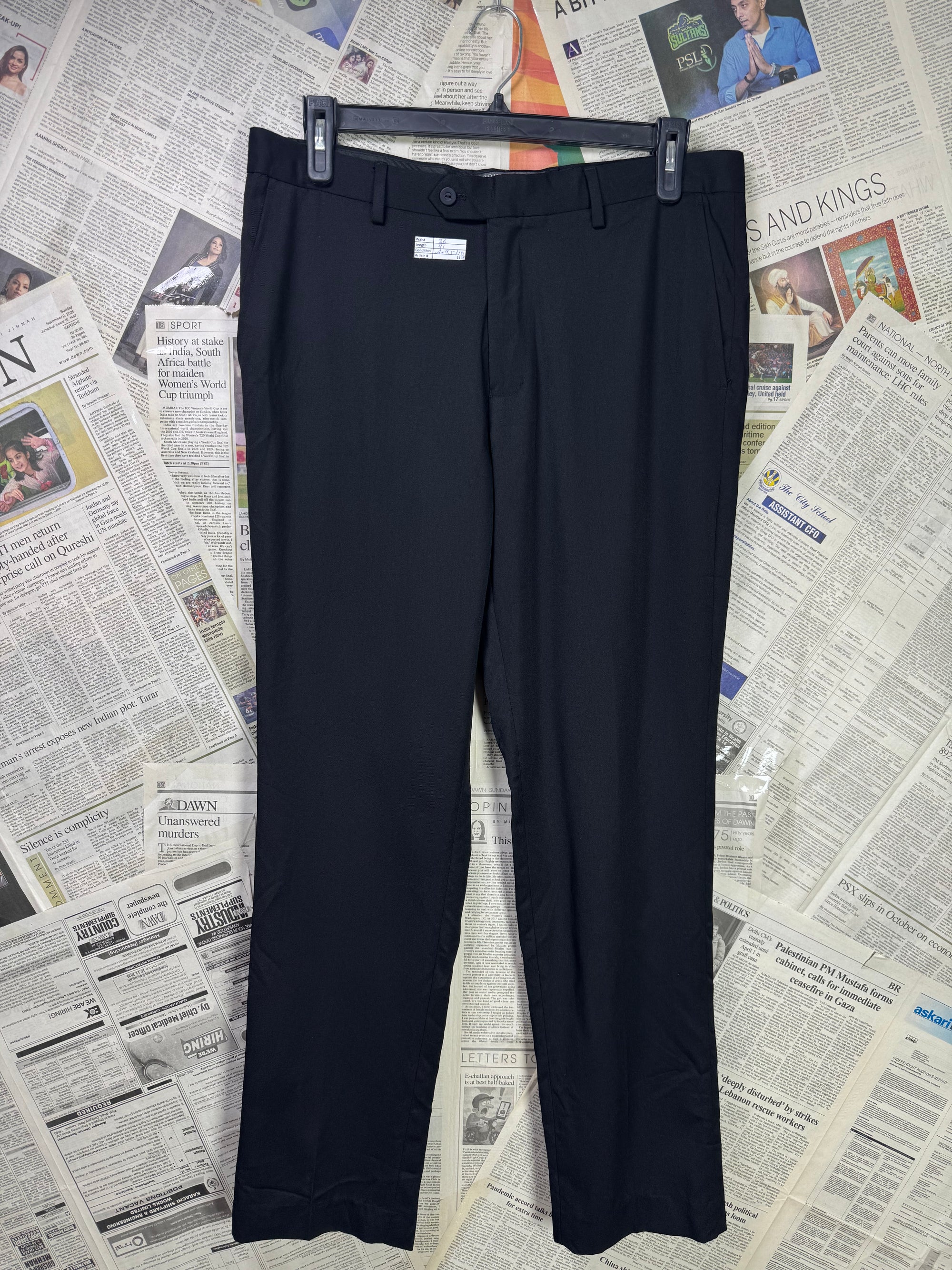 Primark® Waist: 36" | black | Dress Pants | Poly - Viscose | 1136 - Genuine Maal