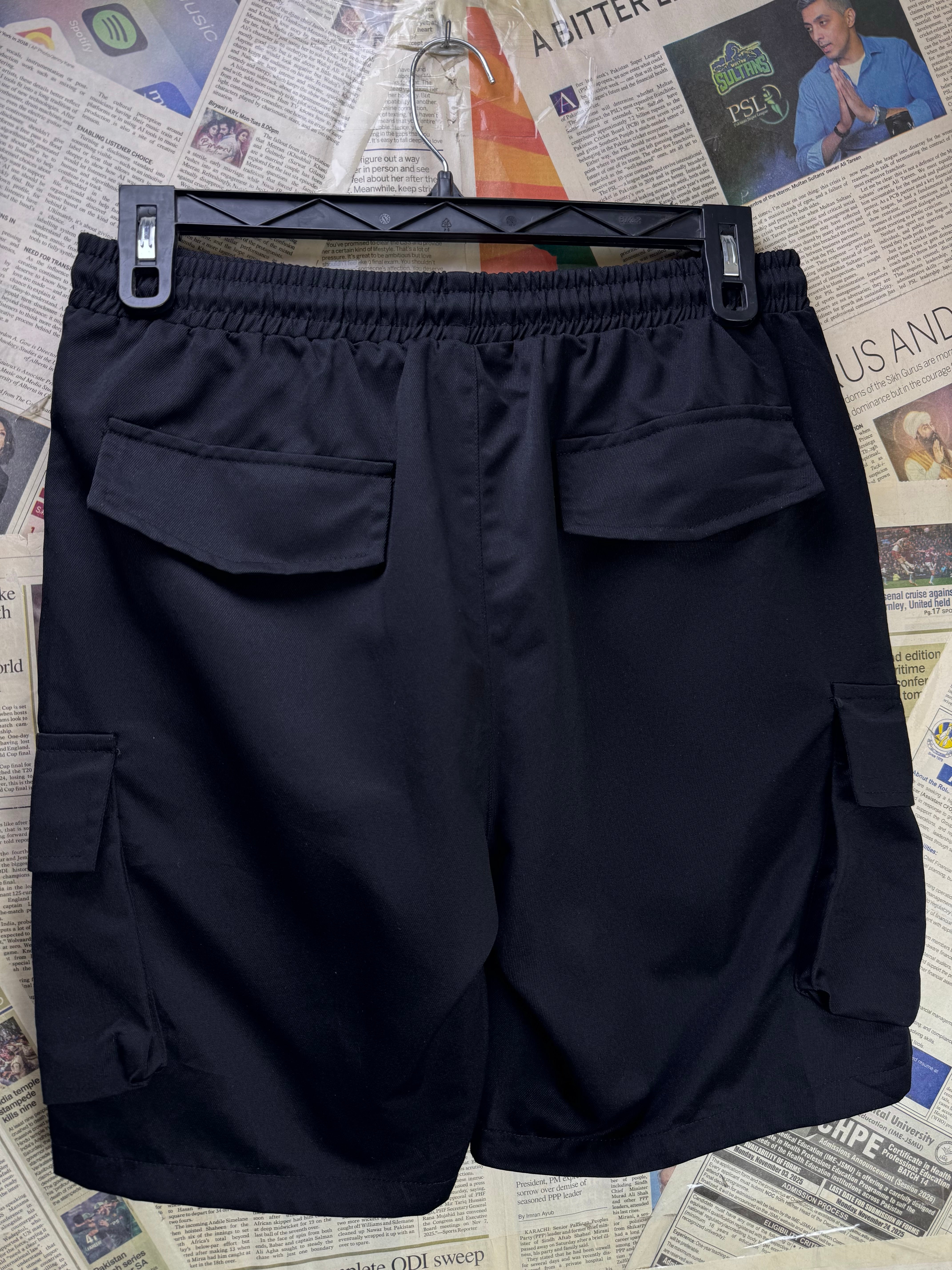 Manfinity® Waist: 30" to 32" | Black | Cargo Gym Shorts | Poly | 1720 - Genuine Maal