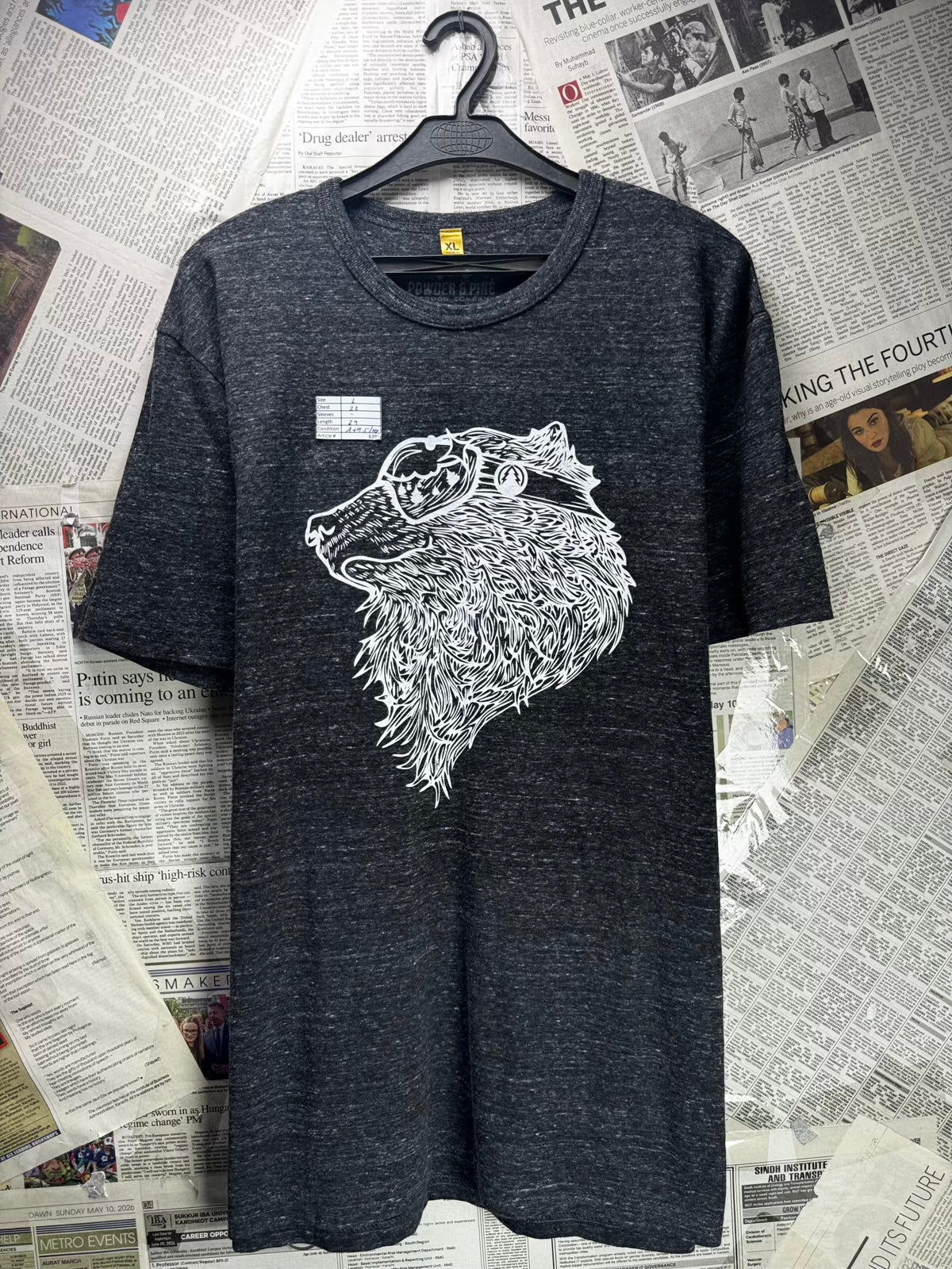 Powder & Pine® Large | Chest: 23" | Gray | T-Shirt | Poly-Cotton-Rayon | M8 - 6399