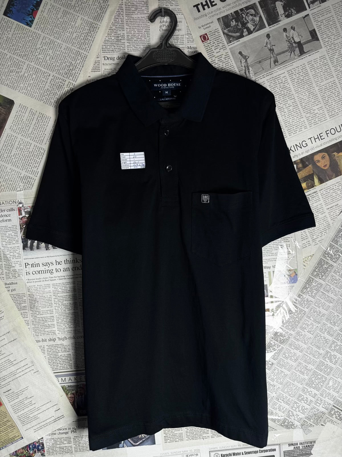 Wood House® Small | Chest: 20" | Black | Polo Shirt  | M8 - 6593