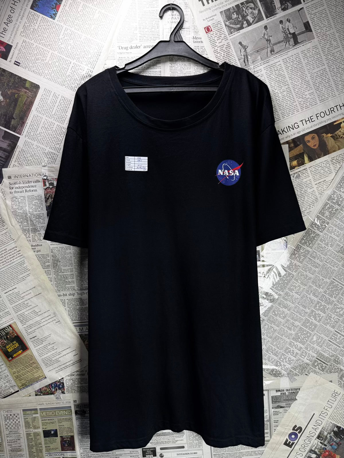 Nasa® XXL | Chest: 26.5" | Black | T-Shirt | Poly-Cotton | M8 - 6757