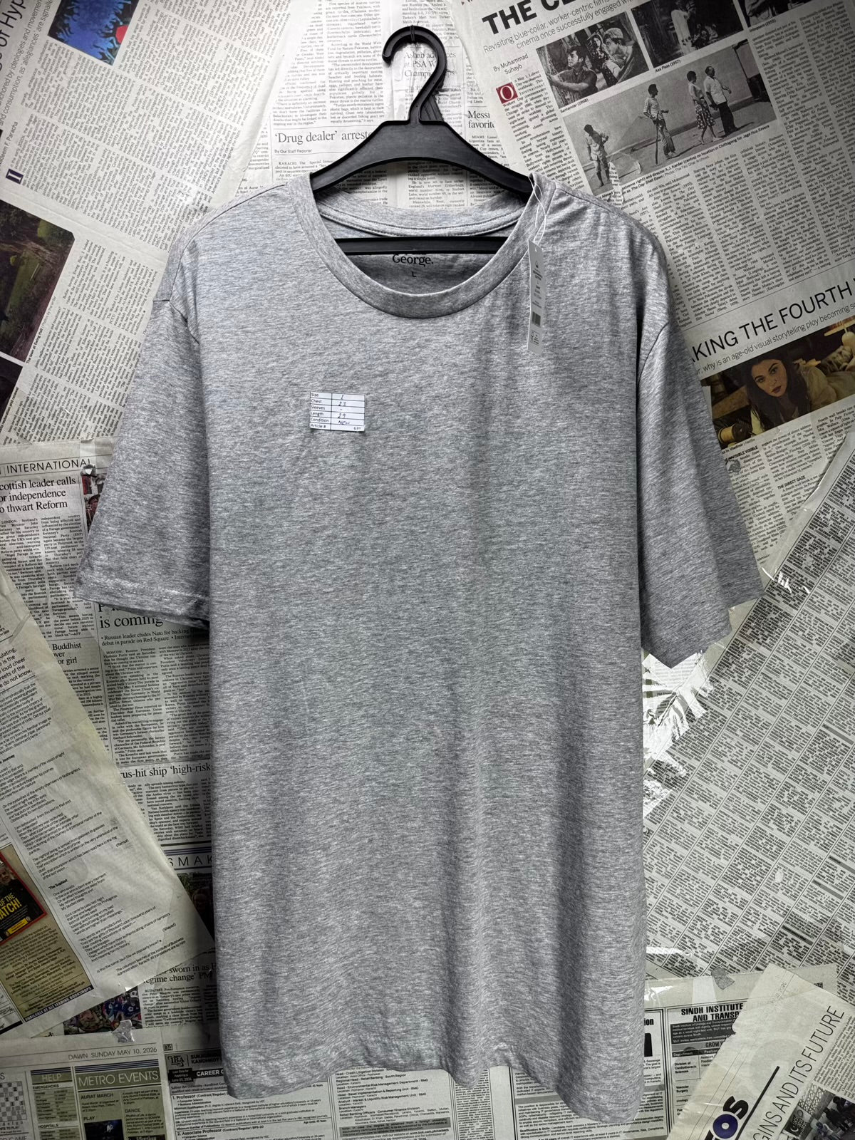 George.® Large | Chest: 23" | Gray | T-Shirt | Poly-Viscose | M8 - 6397