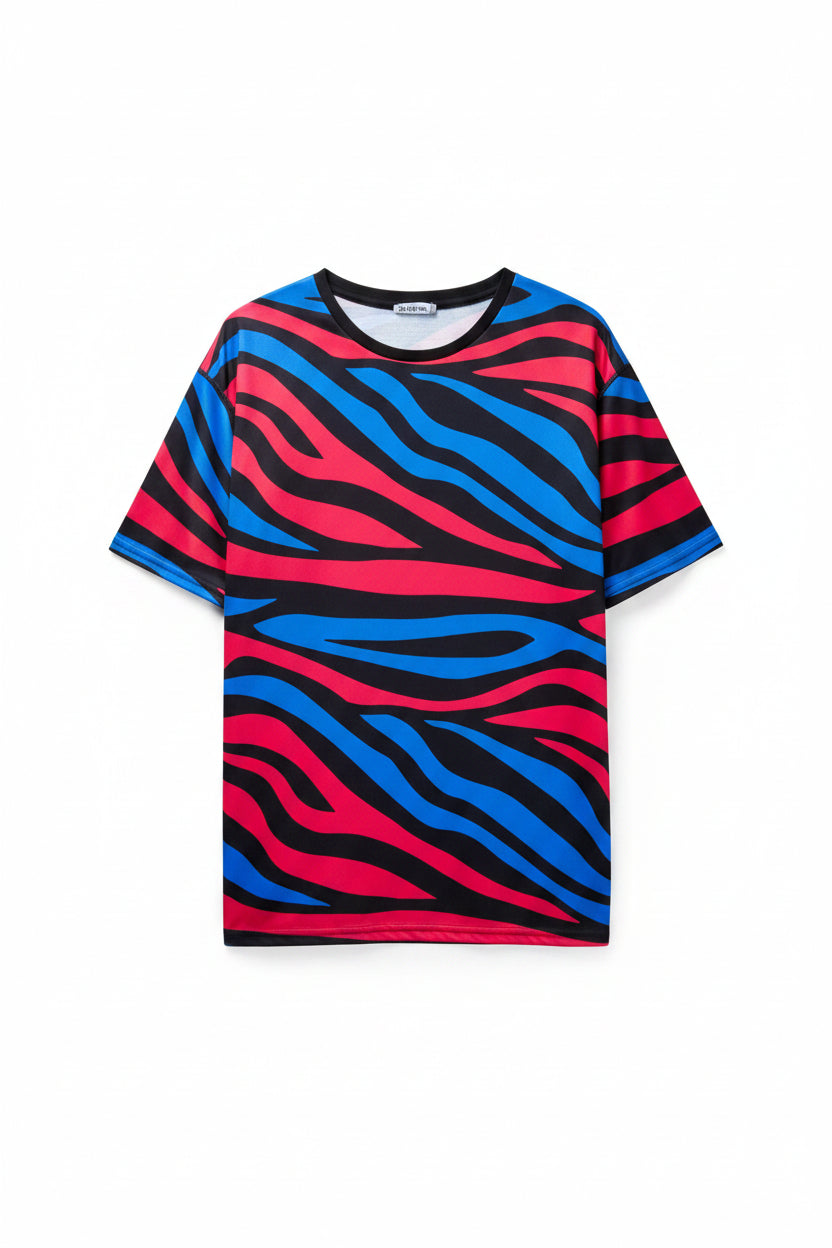 OddBalls® Small | Bust: 19.5" | Red Blue & Black | Sports T-Shirt | B10 - 5562
