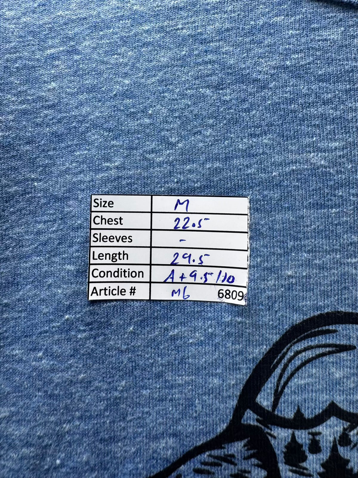 Powder & Pine® Medium | Chest: 22.5" | Blue | T-Shirt | Poly-Cotton-Rayon | M6 - 6809