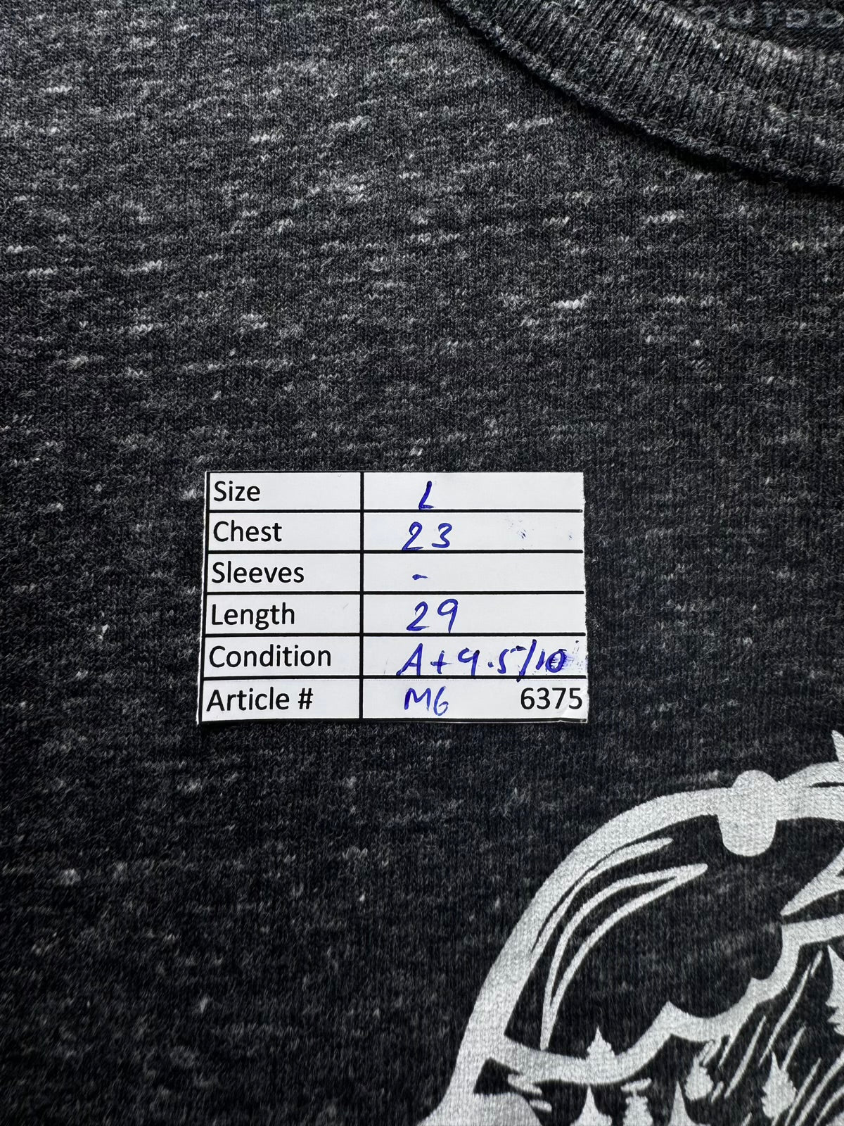 Powder & Pine® Large | Chest: 23" | Black | T-Shirt | Poly-Cotton-Rayon | M6 - 6375