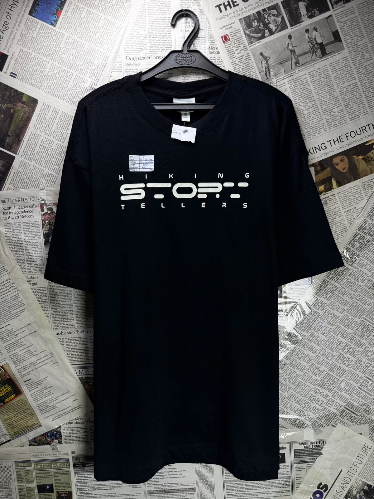 H&M® Large | Chest: 25" | Black | T-Shirt | Cotton | M6 - 6804