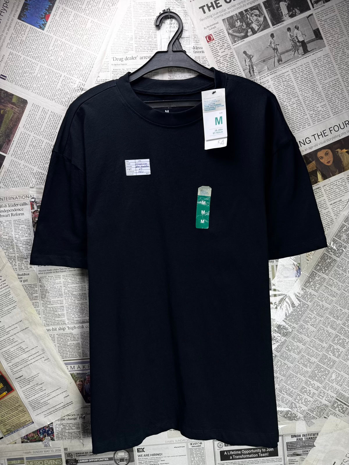 Primark® Medium | Chest: 23" | Black | T-Shirt | Cotton | M5 - 6579
