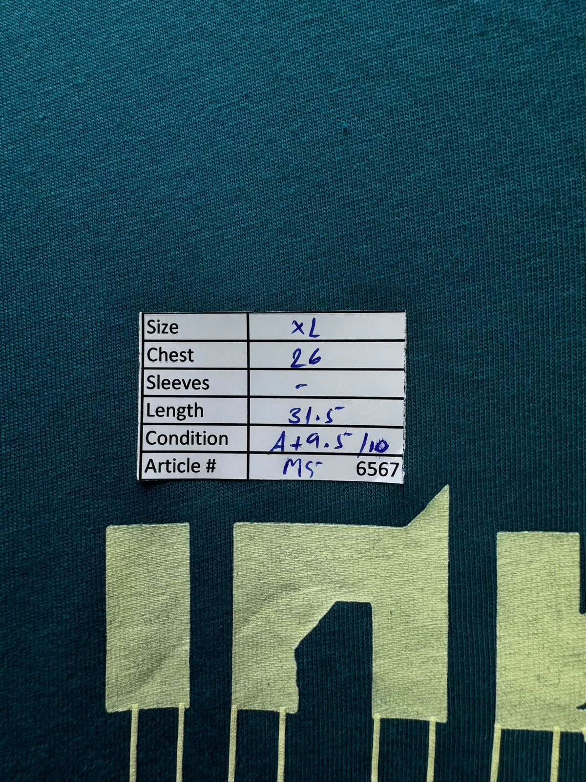 Jordan® XL | Chest: 26" | Teal | T-Shirt | Cotton | M5 - 6567