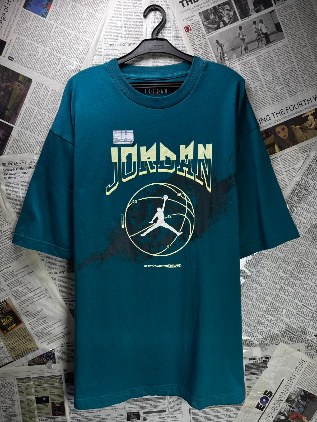 Jordan® XL | Chest: 26" | Teal | T-Shirt | Cotton | M5 - 6567