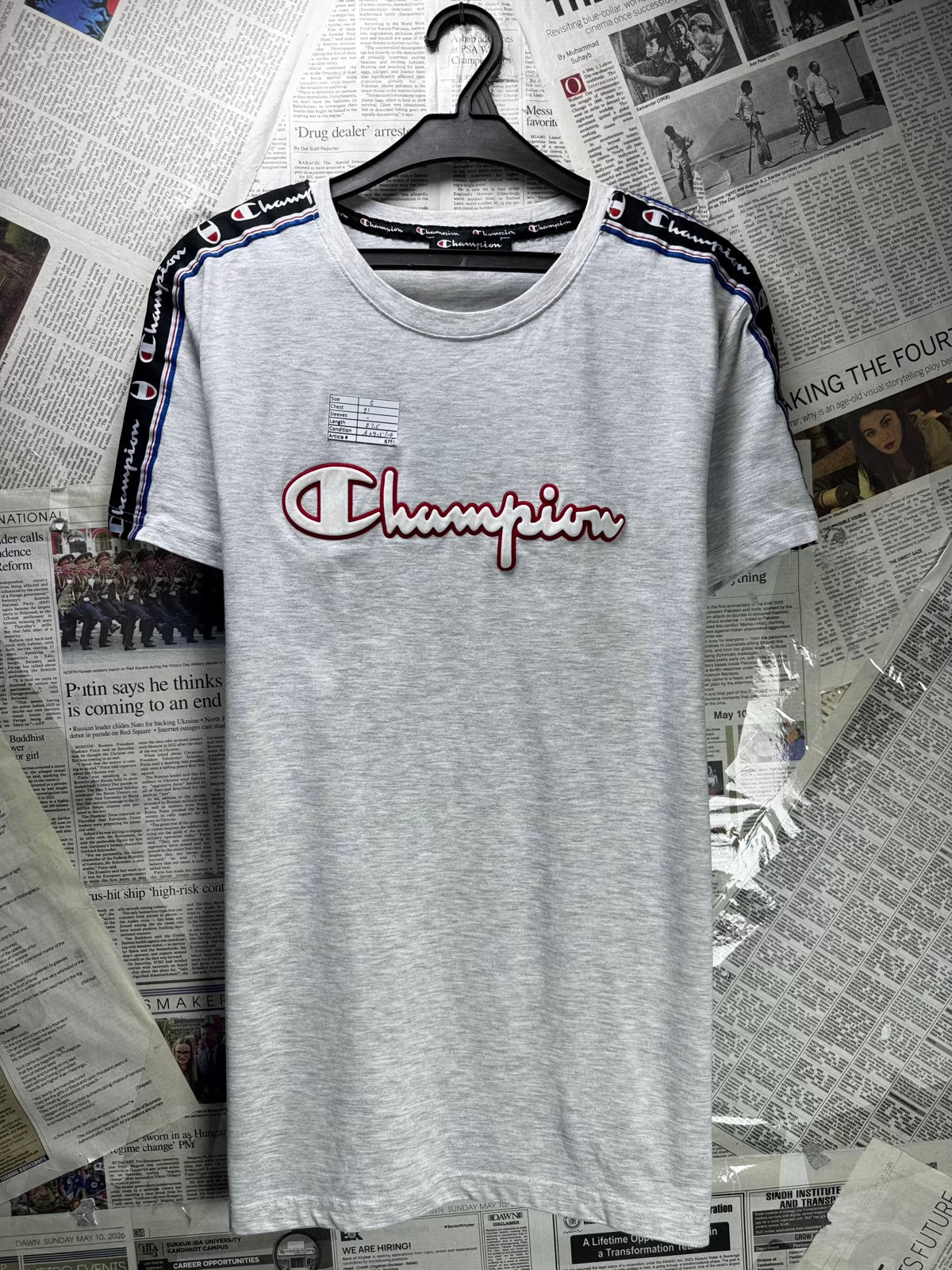 Champion® Small | Chest: 21" | Gray | T-Shirt | Cotton-Elastane | M5 - 6758