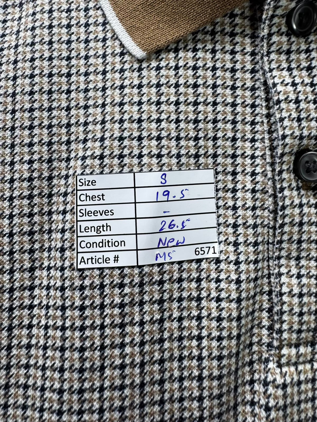 Next® Small | Chest: 19.5" | Check | Polo Shirt | Cotton | M5 - 6571