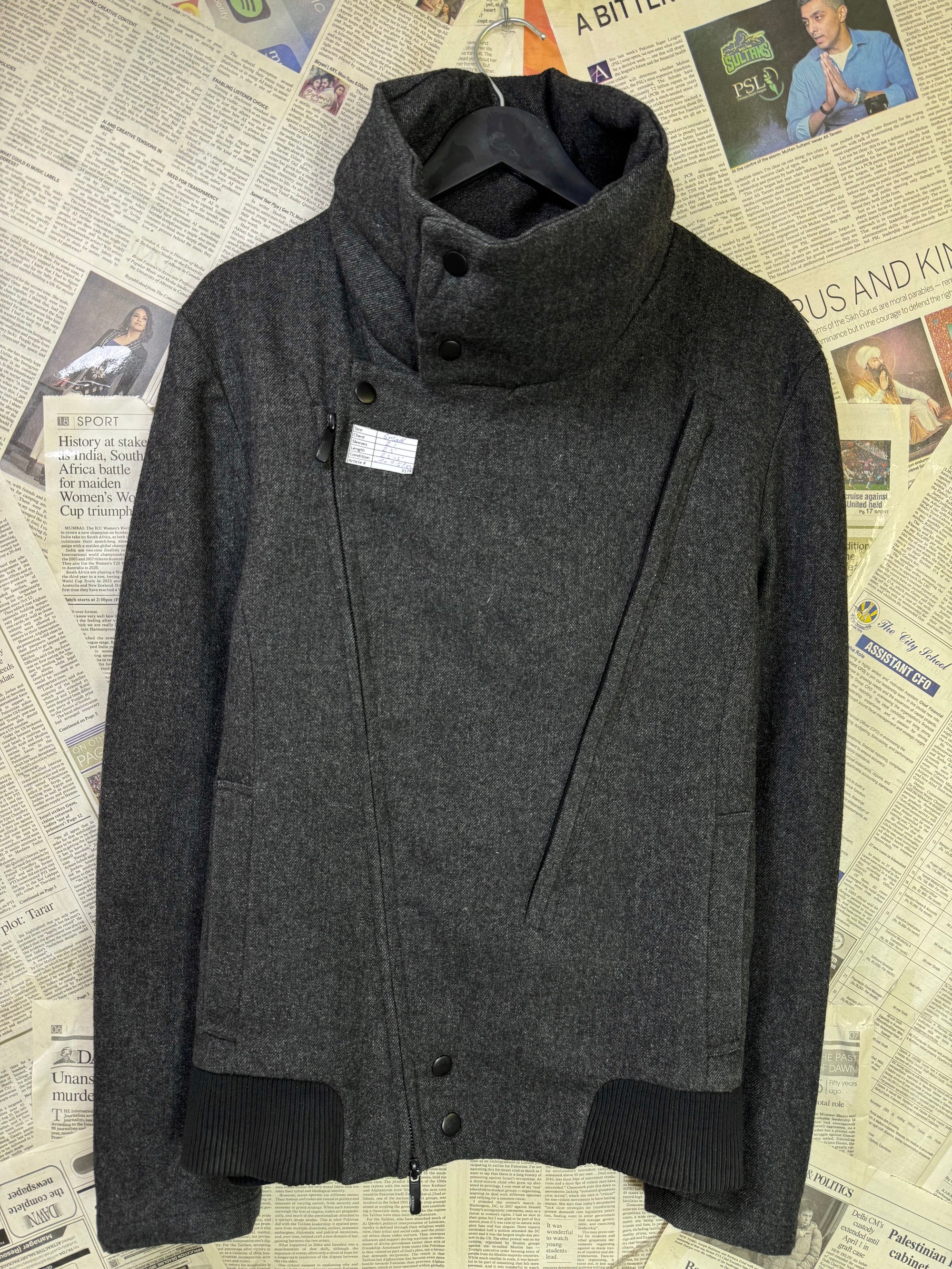 Grasaga® Small | Chest: 21" | Gray | Jacket | Wool - Blend | 3174 - Genuine Maal