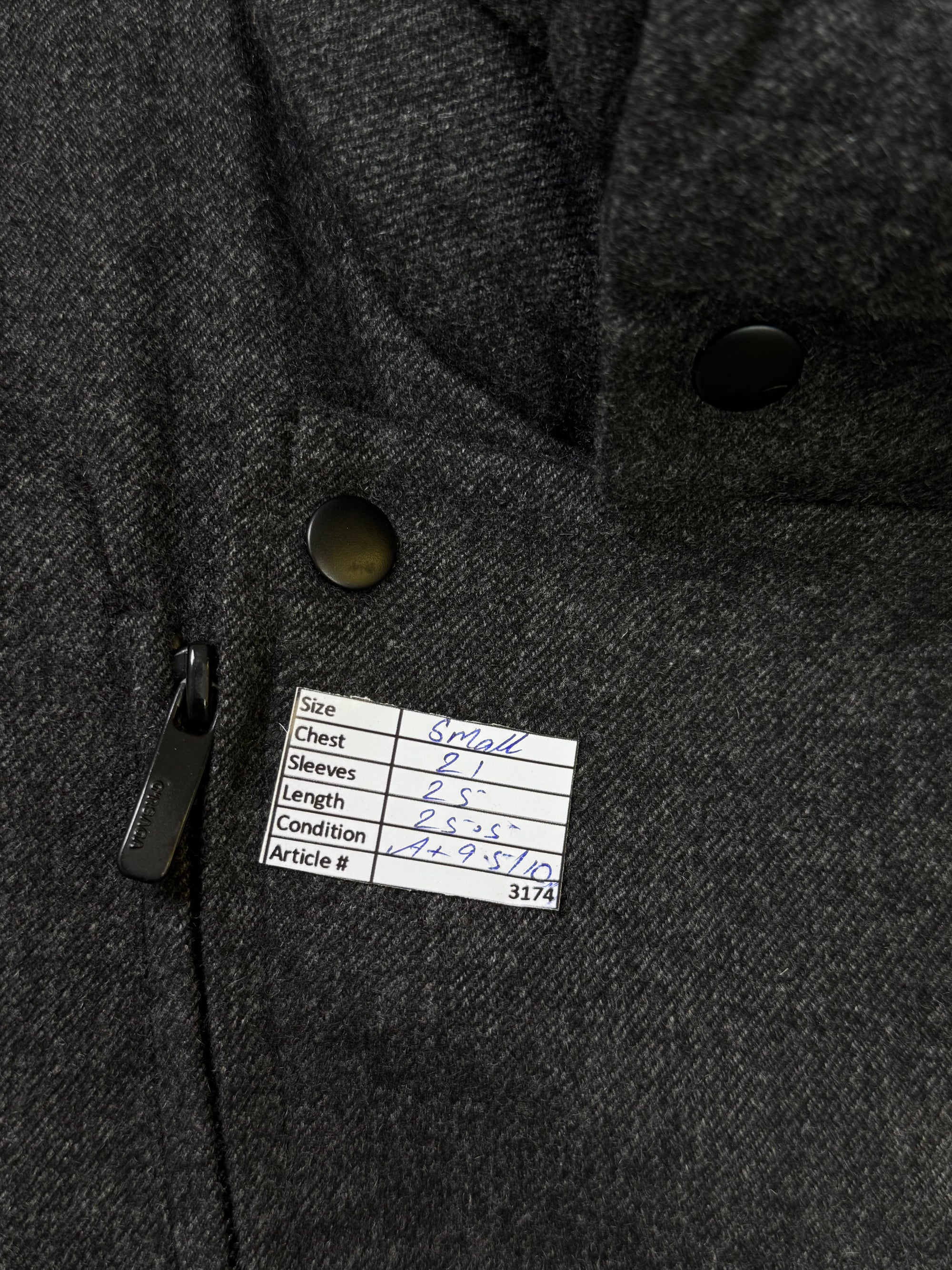 Grasaga® Small | Chest: 21" | Gray | Jacket | Wool - Blend | 3174 - Genuine Maal