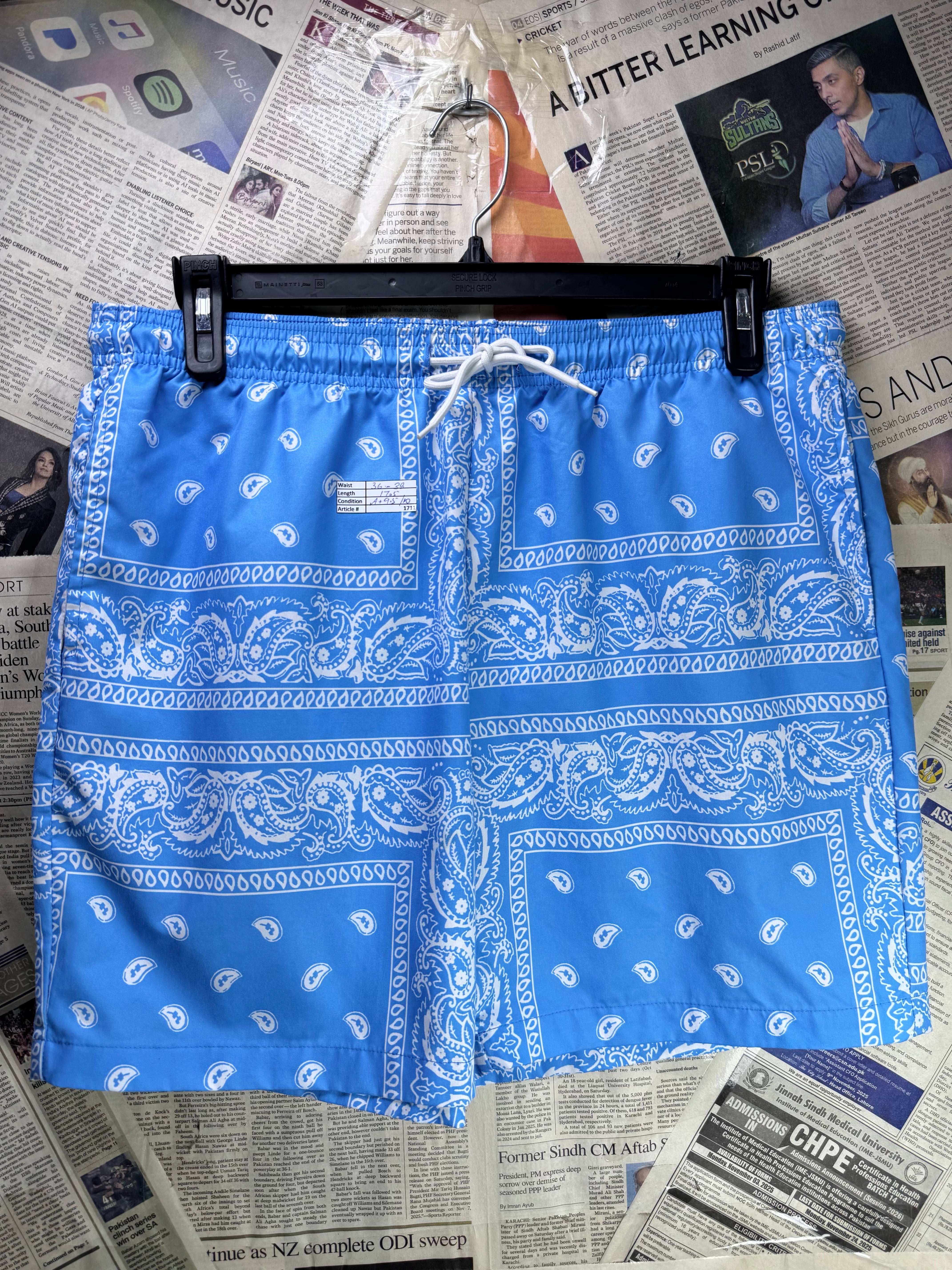 Manfinity® Waist: 36" to 38" | Blue | Shorts | Poly | 1711 - Genuine Maal