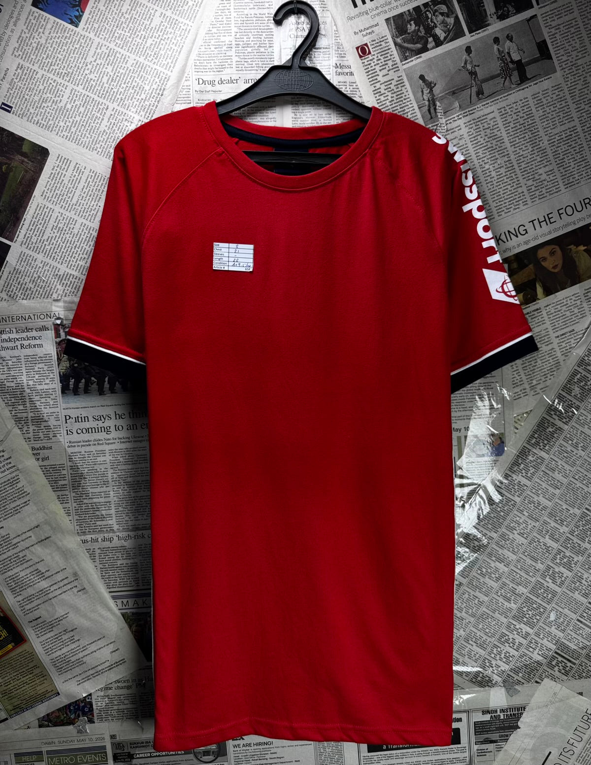 Swissport® Small | Chest: 21" | Red | T-Shirt | Poly-Cotton | M4 - 6587