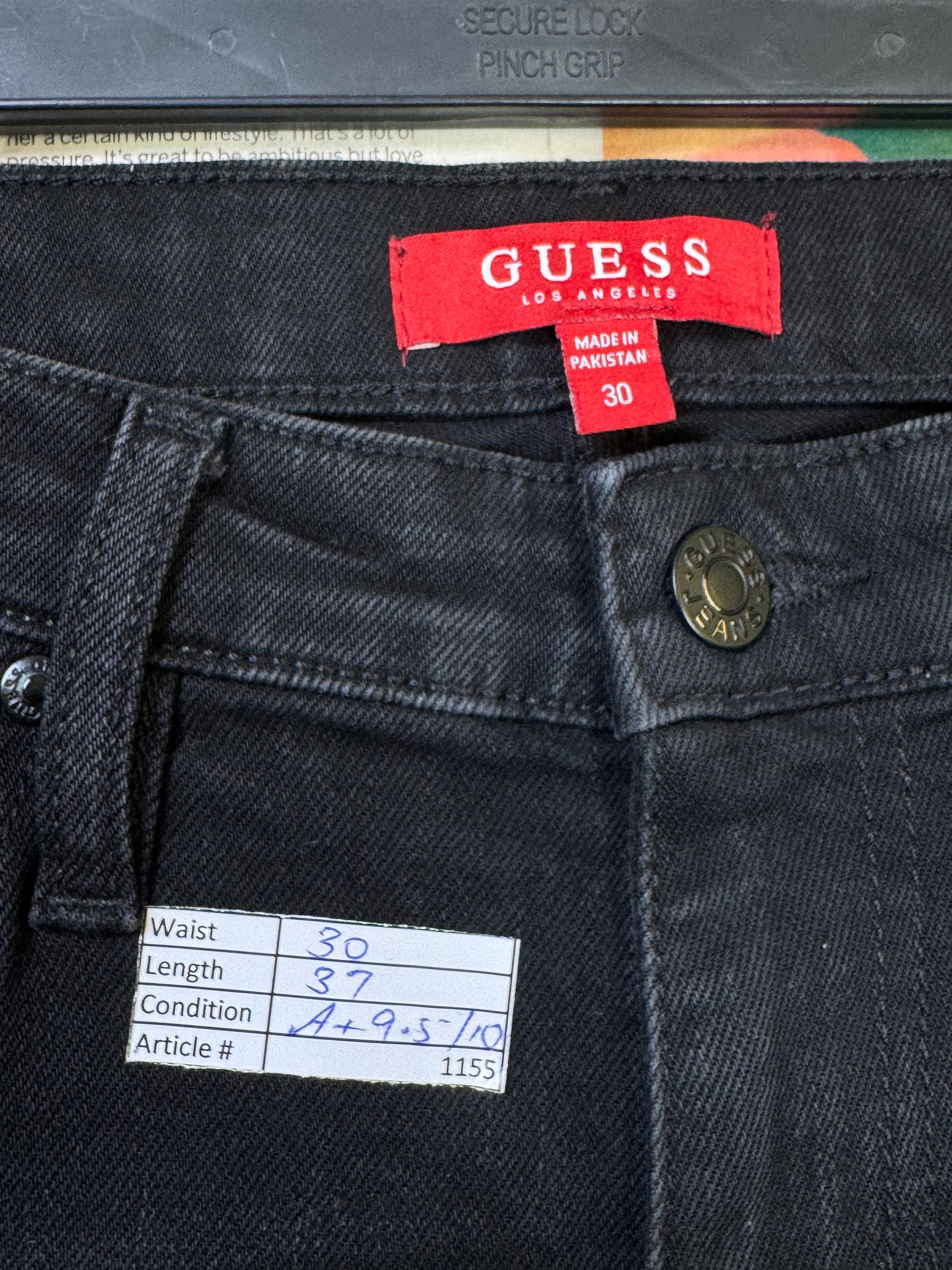 Guess® Waist: 30" | Washed Black | Fit: Slim Denim Jeans | Inner: Cotton - Poly | 1155 - Genuine Maal