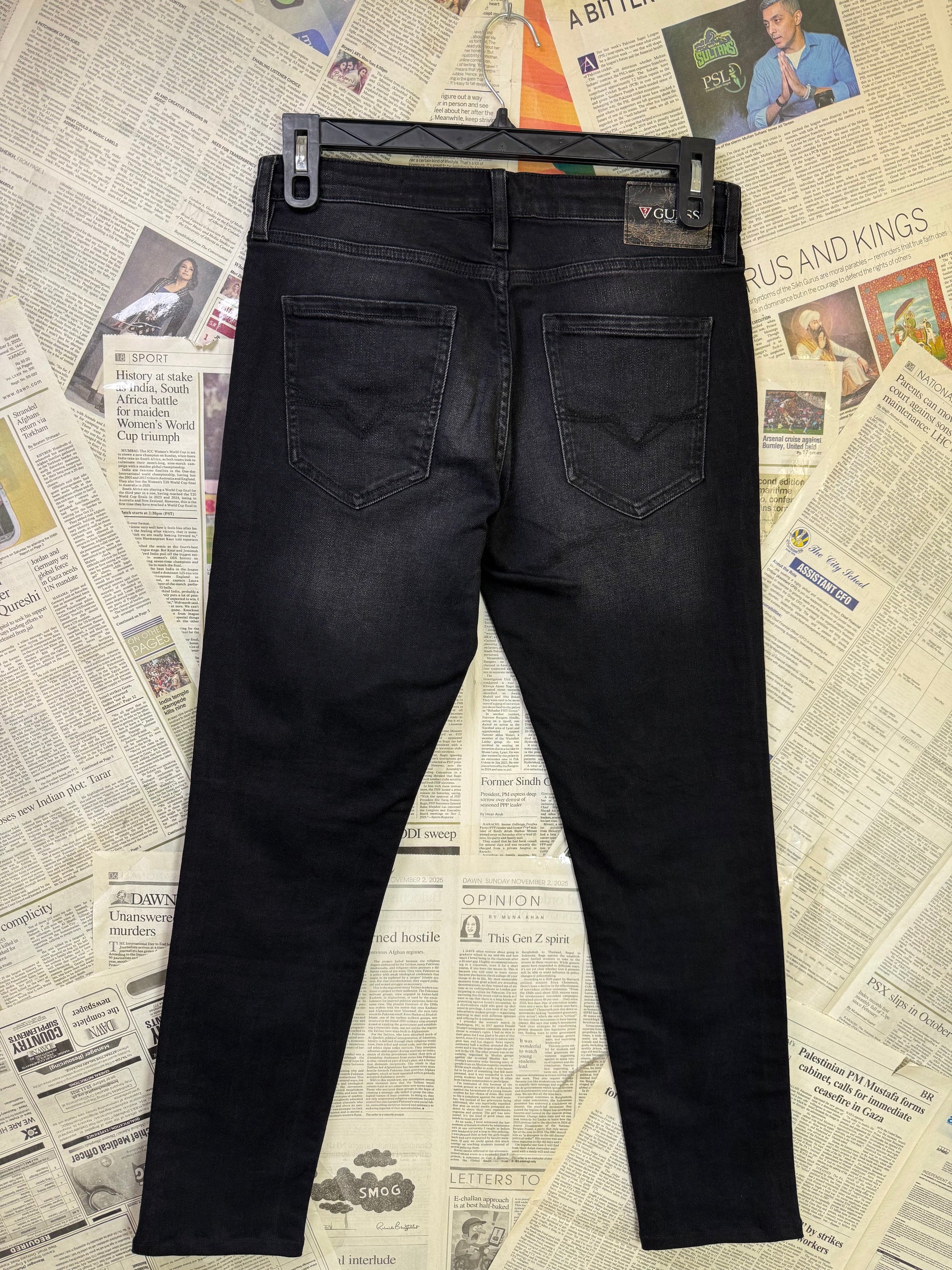 Guess® Waist: 30" | Washed Black | Fit: Slim Denim Jeans | Inner: Cotton - Poly | 1155 - Genuine Maal