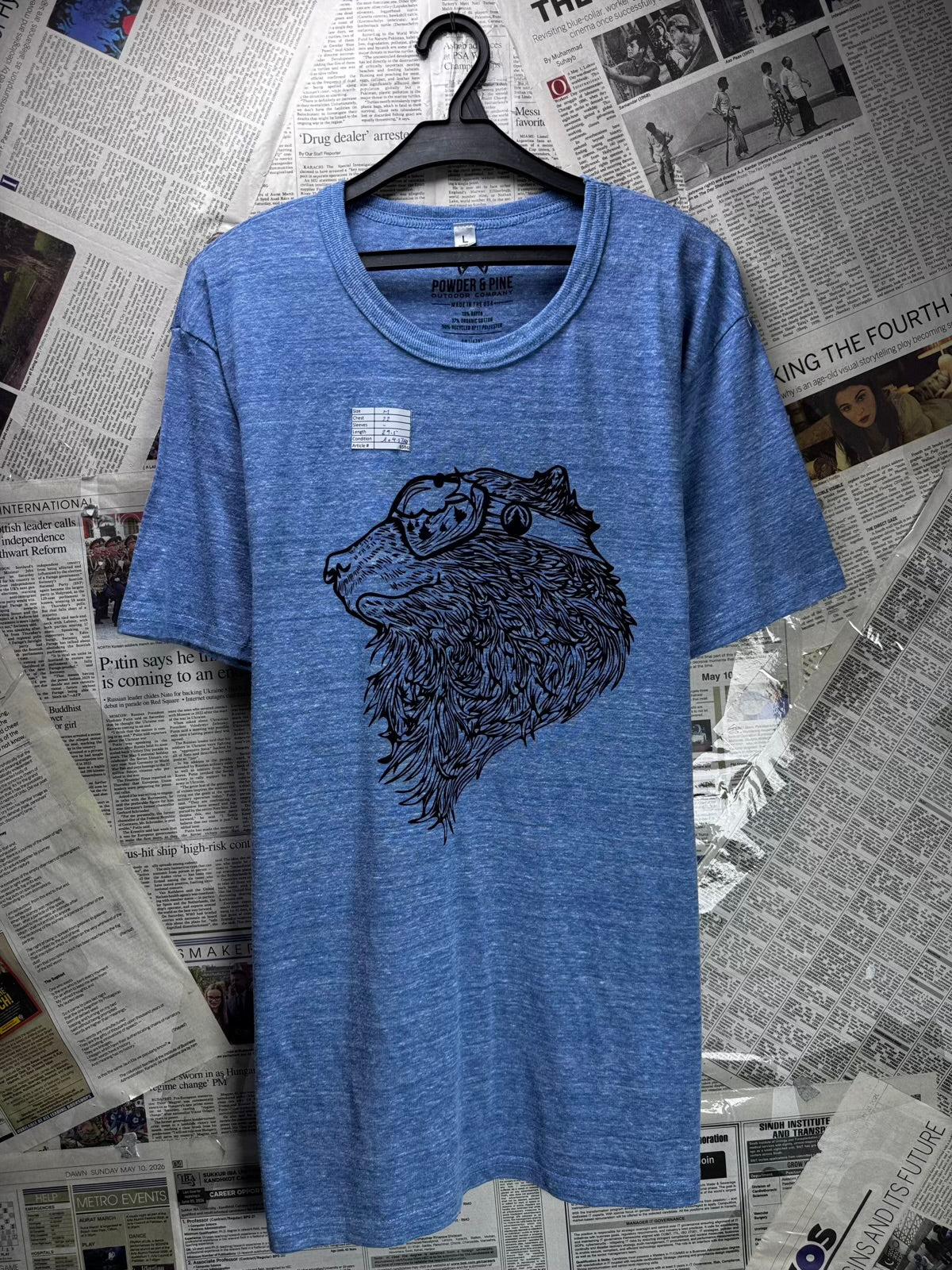 Powder & Pine® Medium | Chest: 22" | Blue  | T-Shirt | Poly-Cotton-Rayon | M3 - 6586