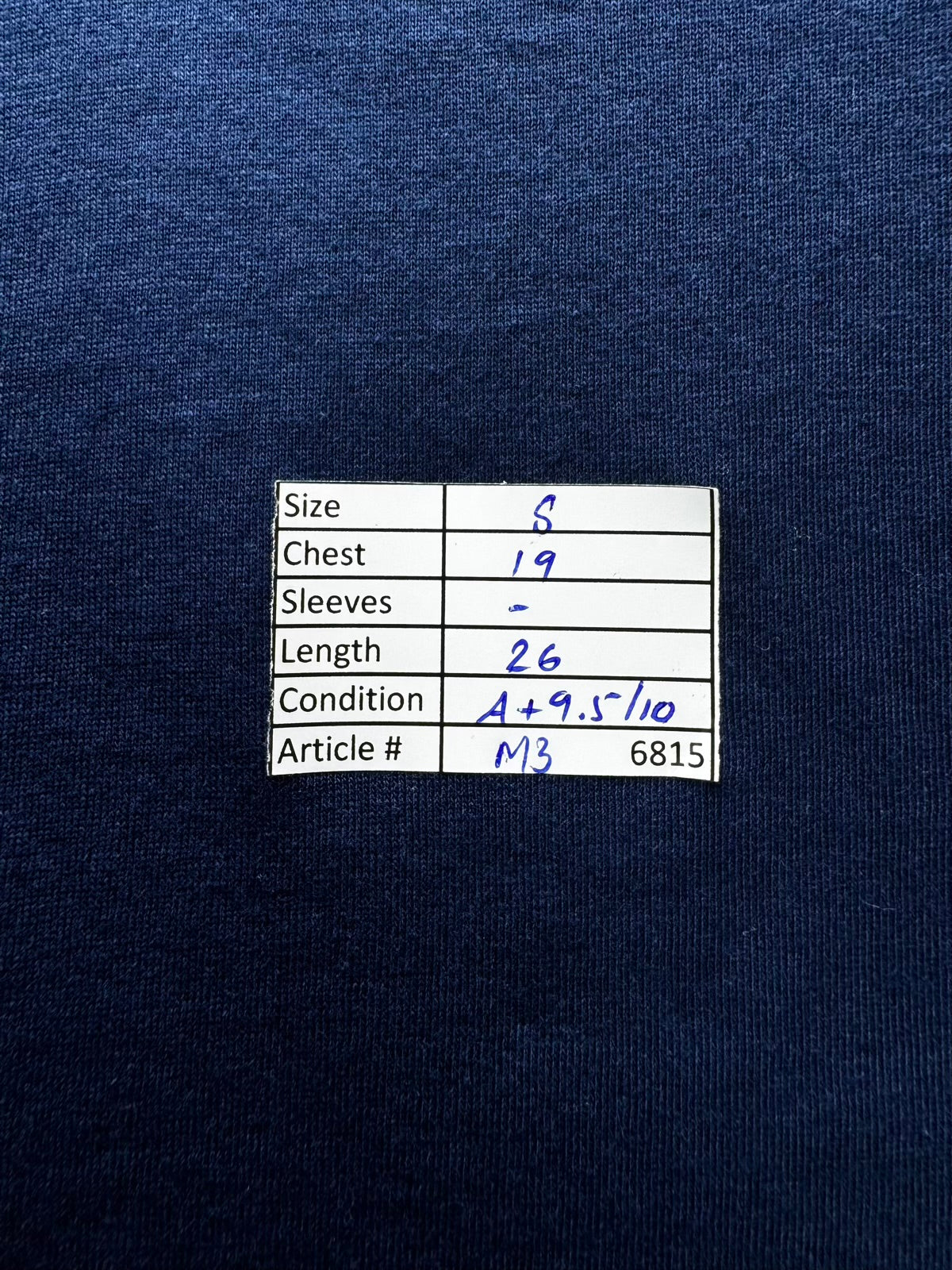 H&M® Small | Chest: 19" | Blue | T-Shirt | Cotton | M3 - 6815