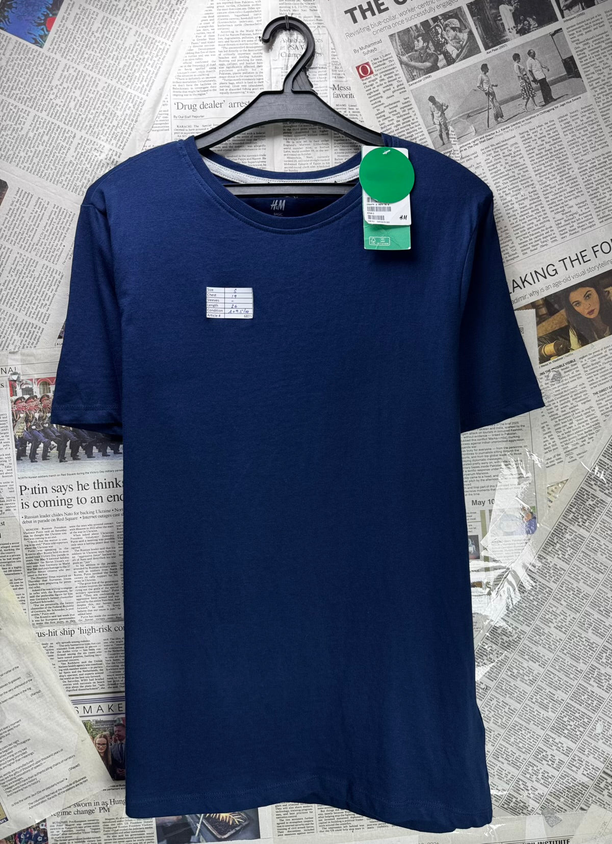 H&M® Small | Chest: 19" | Blue | T-Shirt | Cotton | M3 - 6815