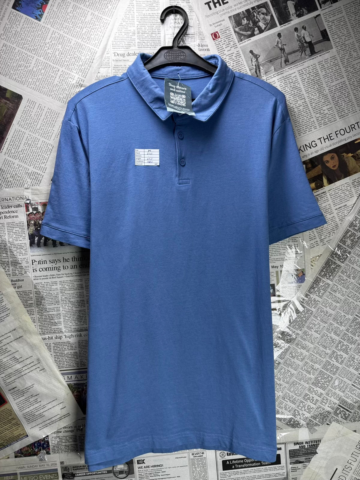 H&M® Medium | Chest: 21.5" | Blue  | Polo Shirt | Cotton-Elastane | M2 - 6807