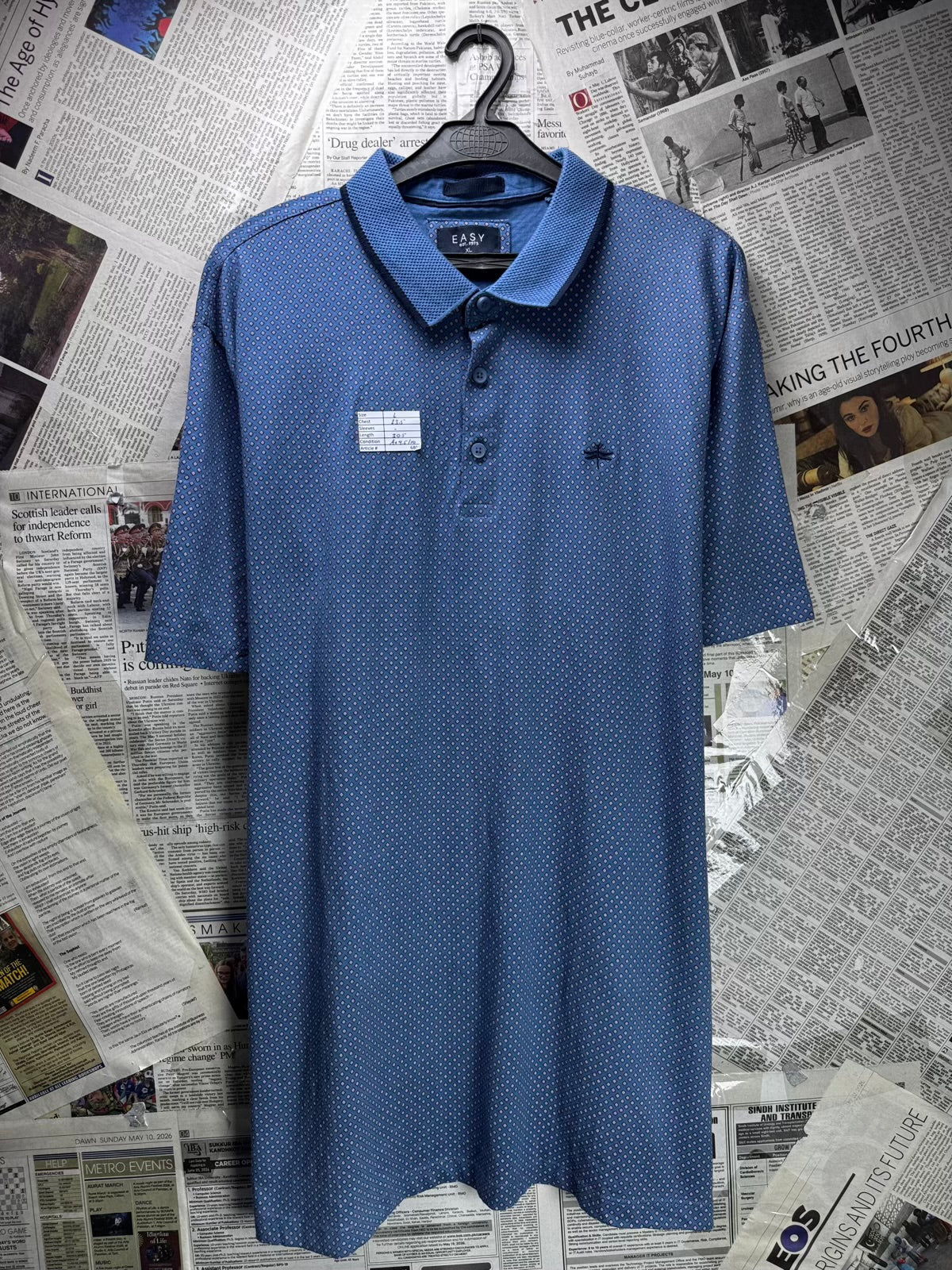 Easy® Large | Chest: 23.5" | Blue | Polo Shirt | Cotton | M2 - 6801